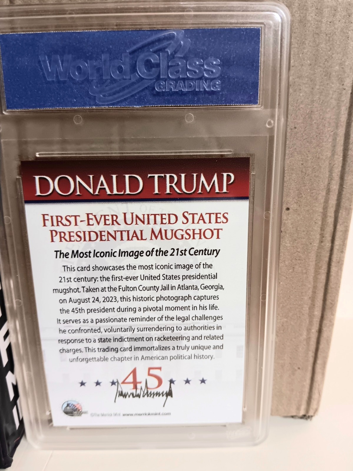 Trump Mugshot Bobblehead Election Interference & Graded/Slabbed Trump Card
