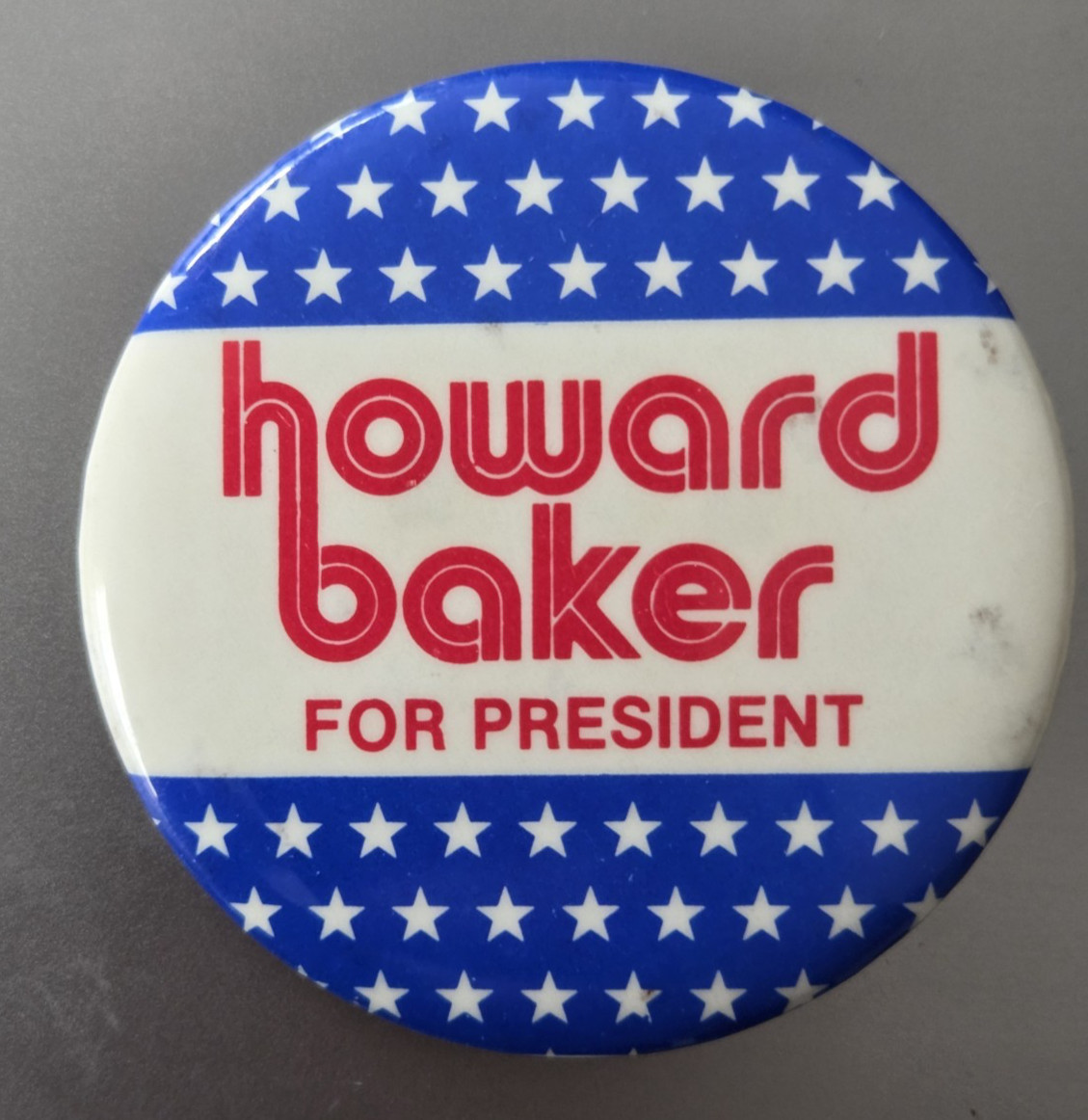 2 1/4” Howard Baker 1980 Campaign Pinback Button Celluloid D7
