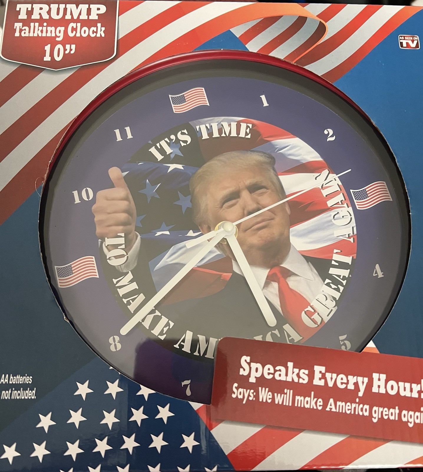 President Donald Trump Talking Clock Let’s Make America Great Again! ~NIB~