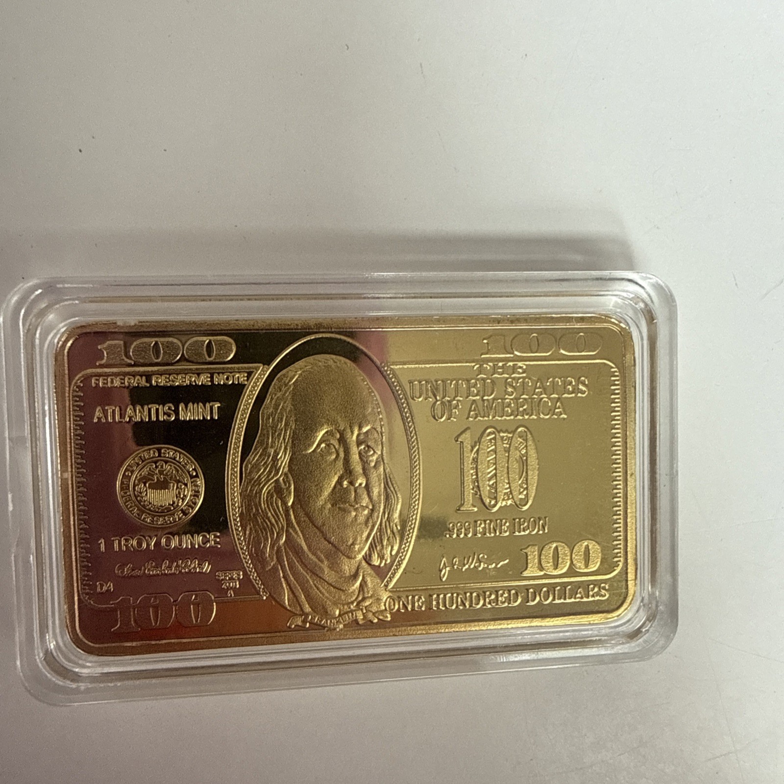 Thomas Jefferson Gold Foil Bullion Art Bar