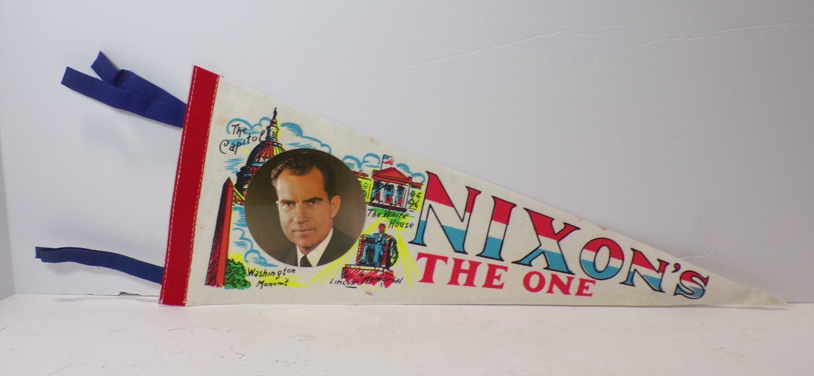 1969 Richard Nixon NIXON’S THE ONE Inauguration Pennant Flag 18″ 102424WT-L