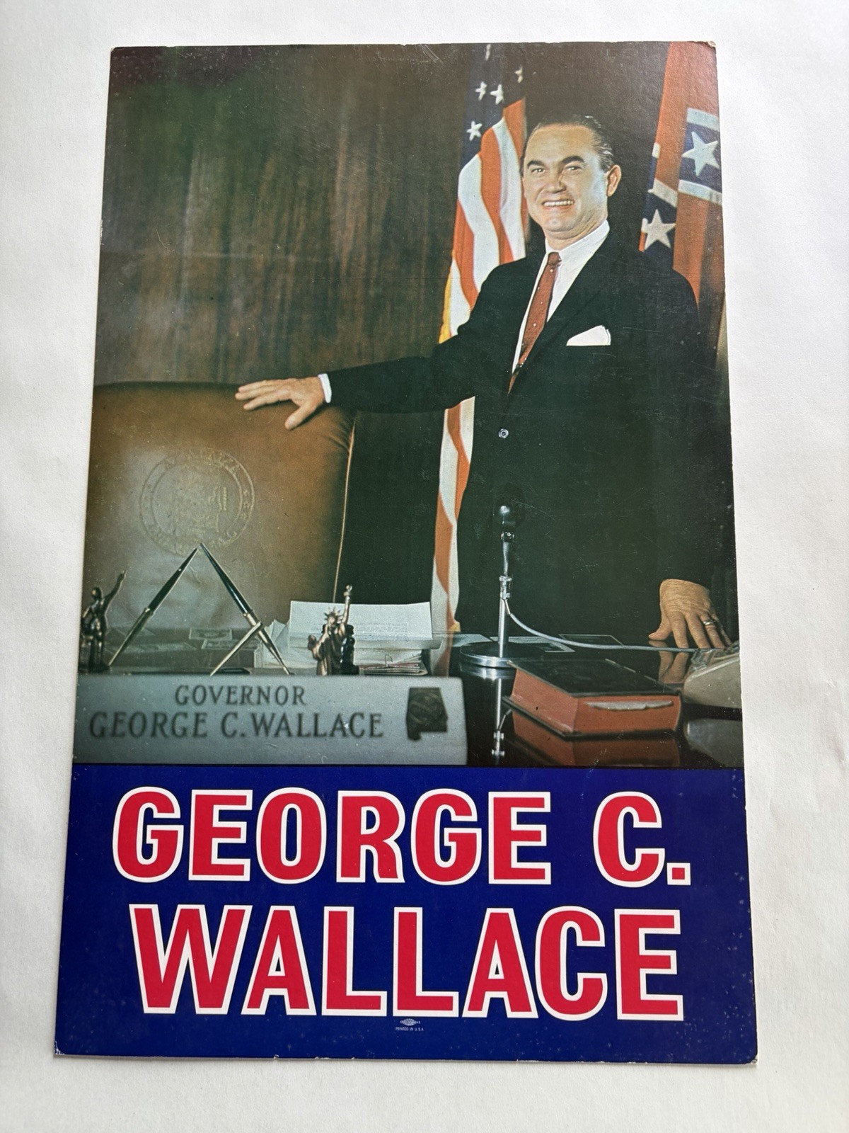 1970’s Standing GEORGE WALLACE Alabama Governor Political Campaign Poster 14×22