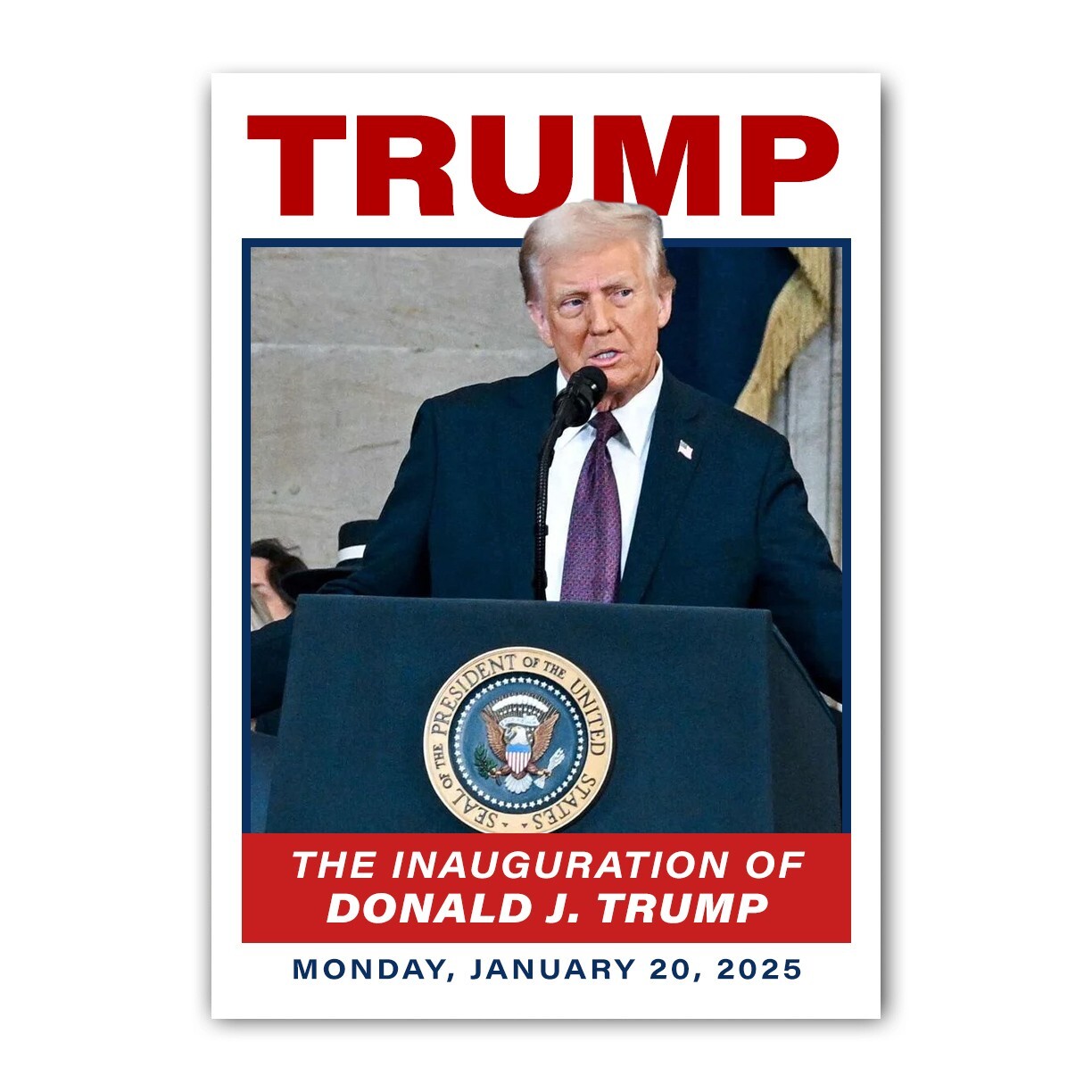 Donald Trump Commemorative 2025 Presidential Inaugural Address Trading Card MAGA
