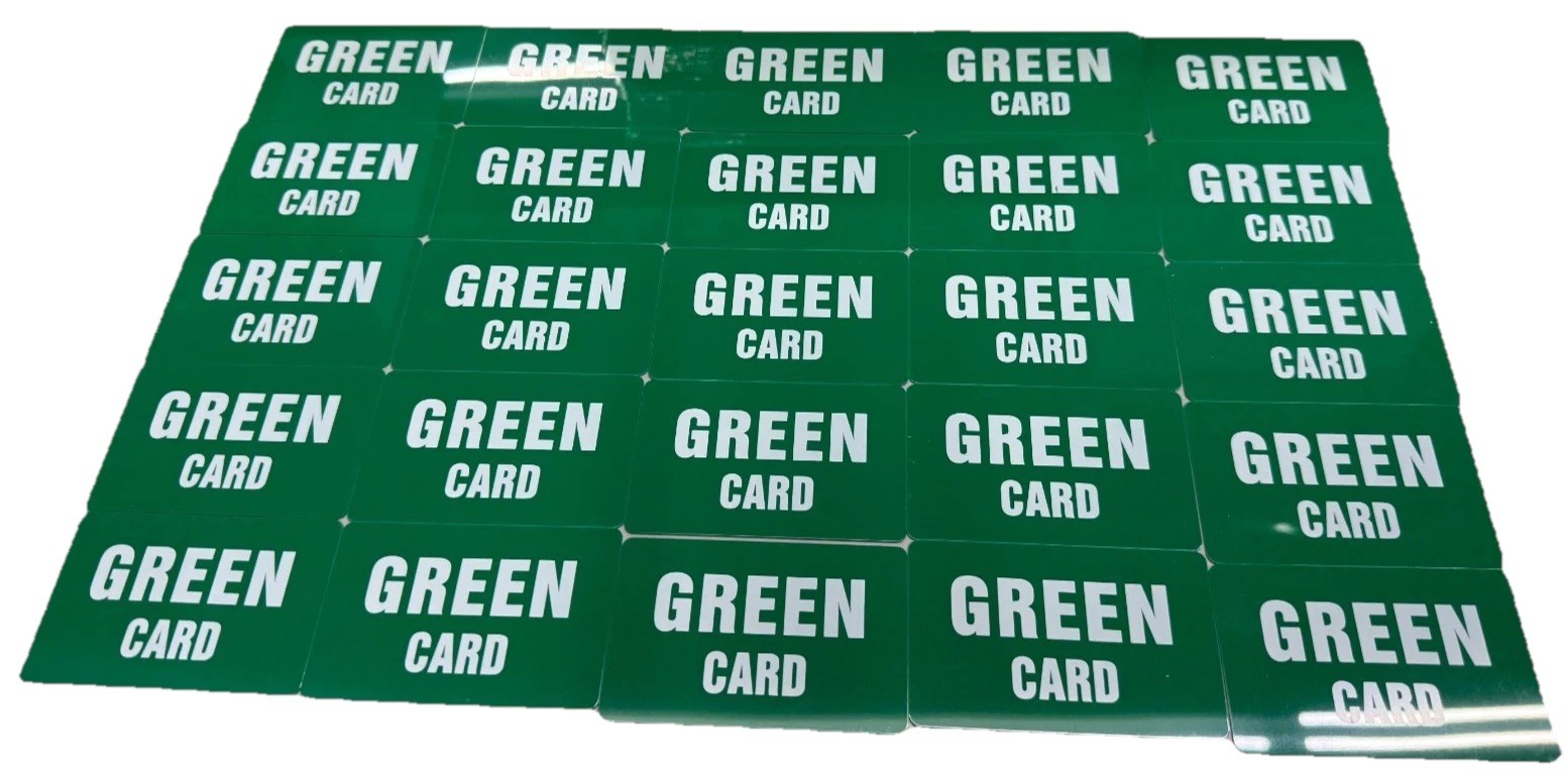 Green Card LOT of 25 Cards Plastic Funny Practical Novelty Joke Trump Wholesale