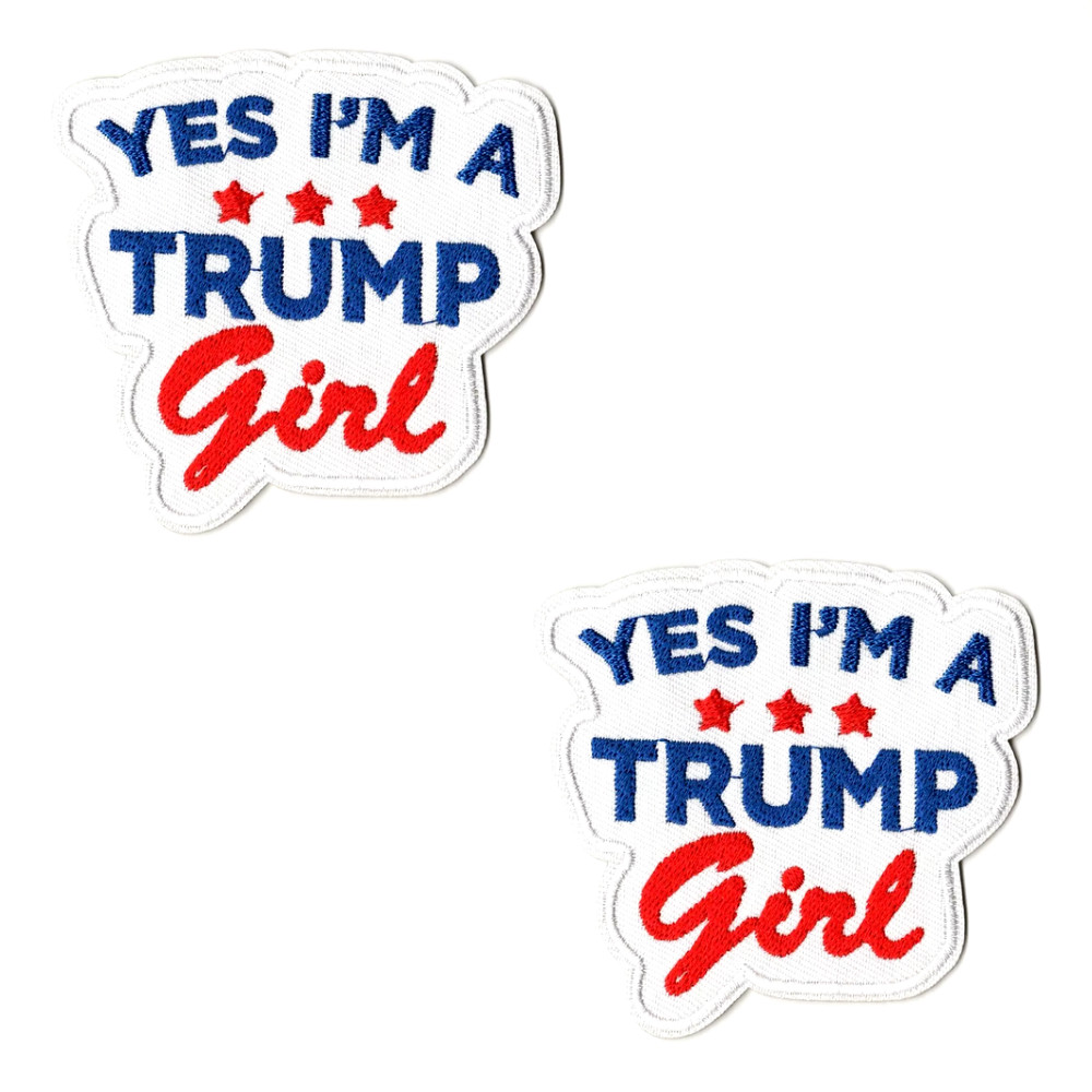 I’m A Trump Girl Trump 2024 Embroidered Iron On Patch DIY 3″ x 3″ 2 Patches