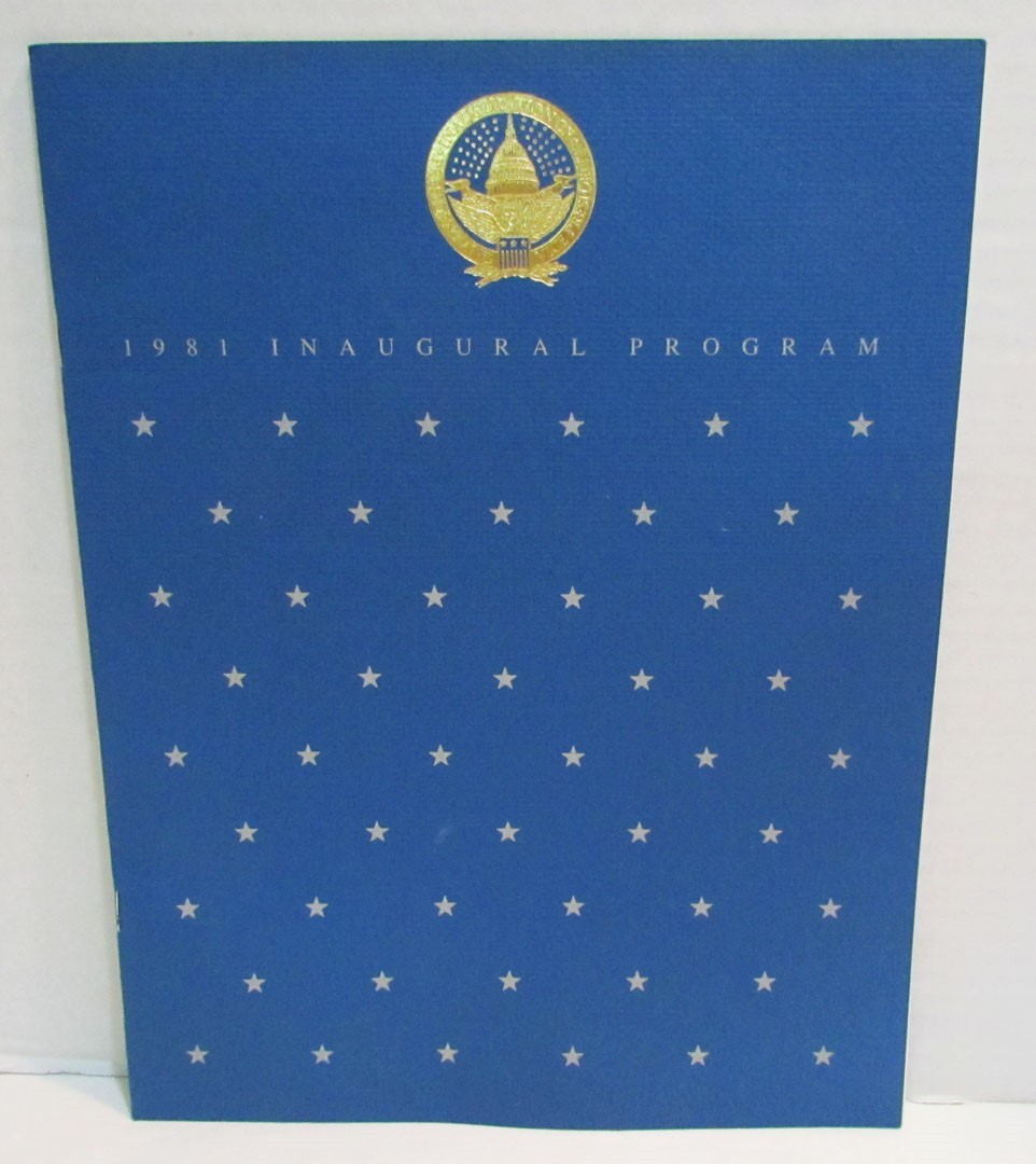 PRESIDENT RONALD REAGAN 1981 INAUGURAL PROGRAM BOOK VINTAGE ORIGINAL BUSH
