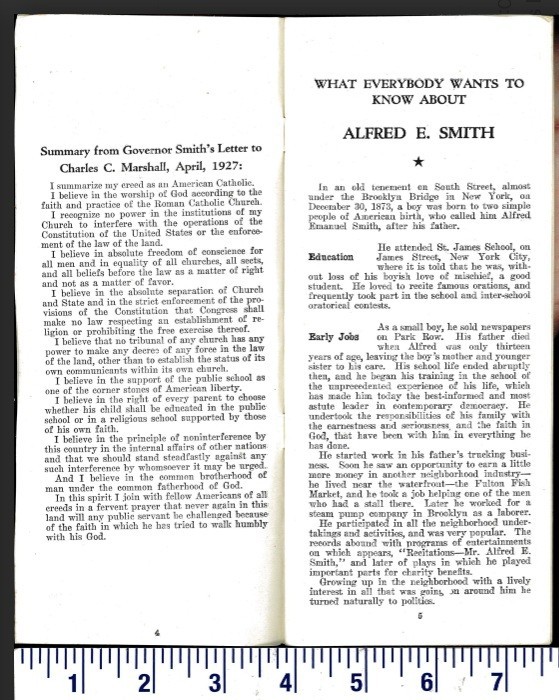 1928 WHAT EVERYBODY WANTS TO KNOW GOV ALFRED SMITH DEMOCRAT NOMINEE HOOVER NY