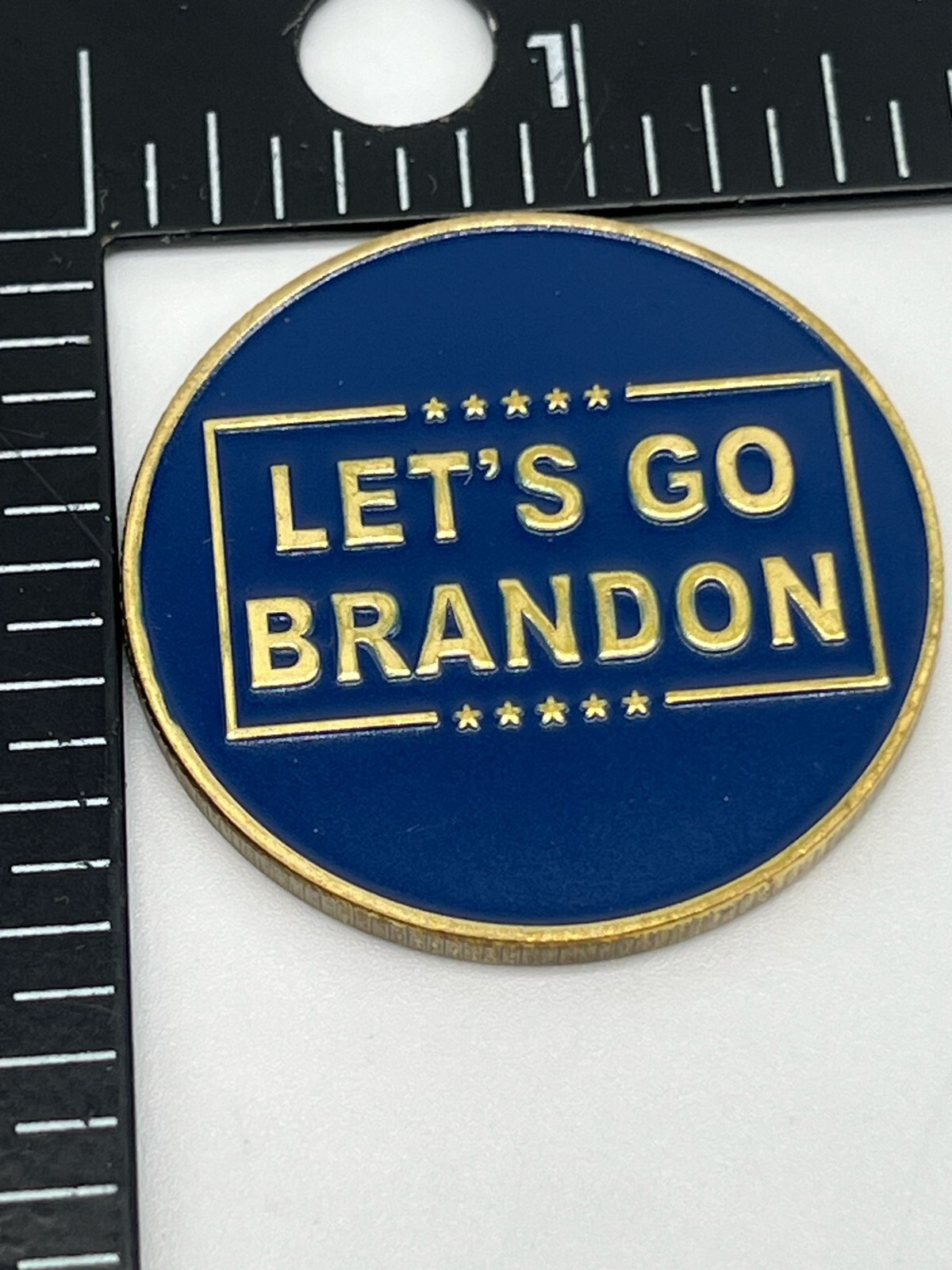 2024 Trump Coin Save America Again Gold Plated Blue Lets go Brandon Collectible
