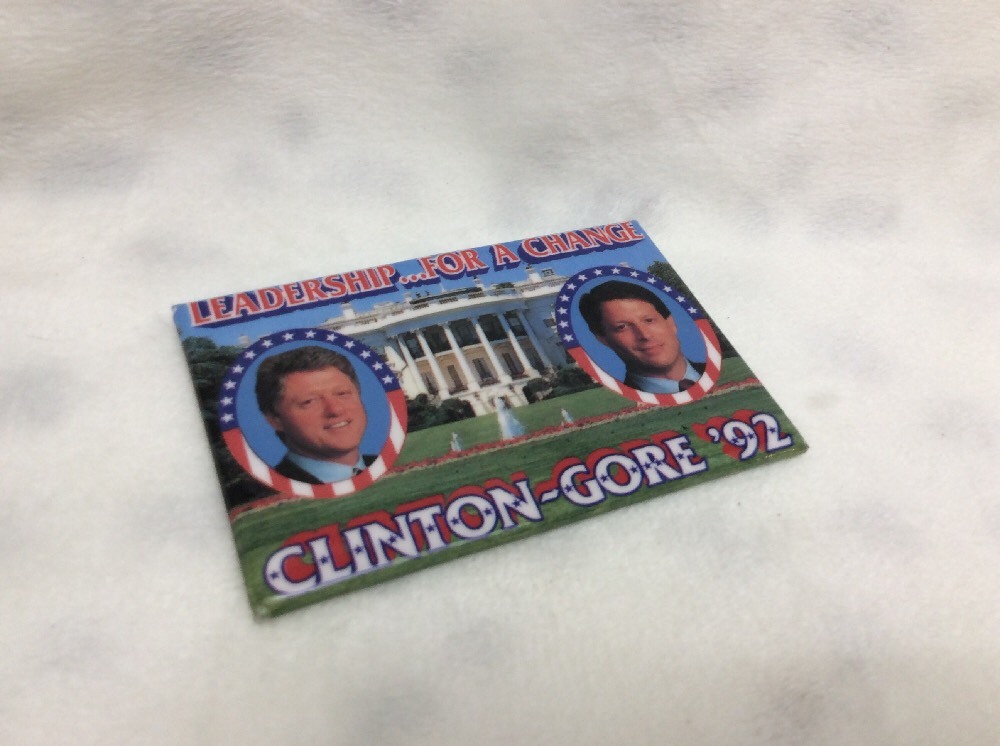 1992 Bill Clinton Al Gore “Leadership For A Change” Pinback Button