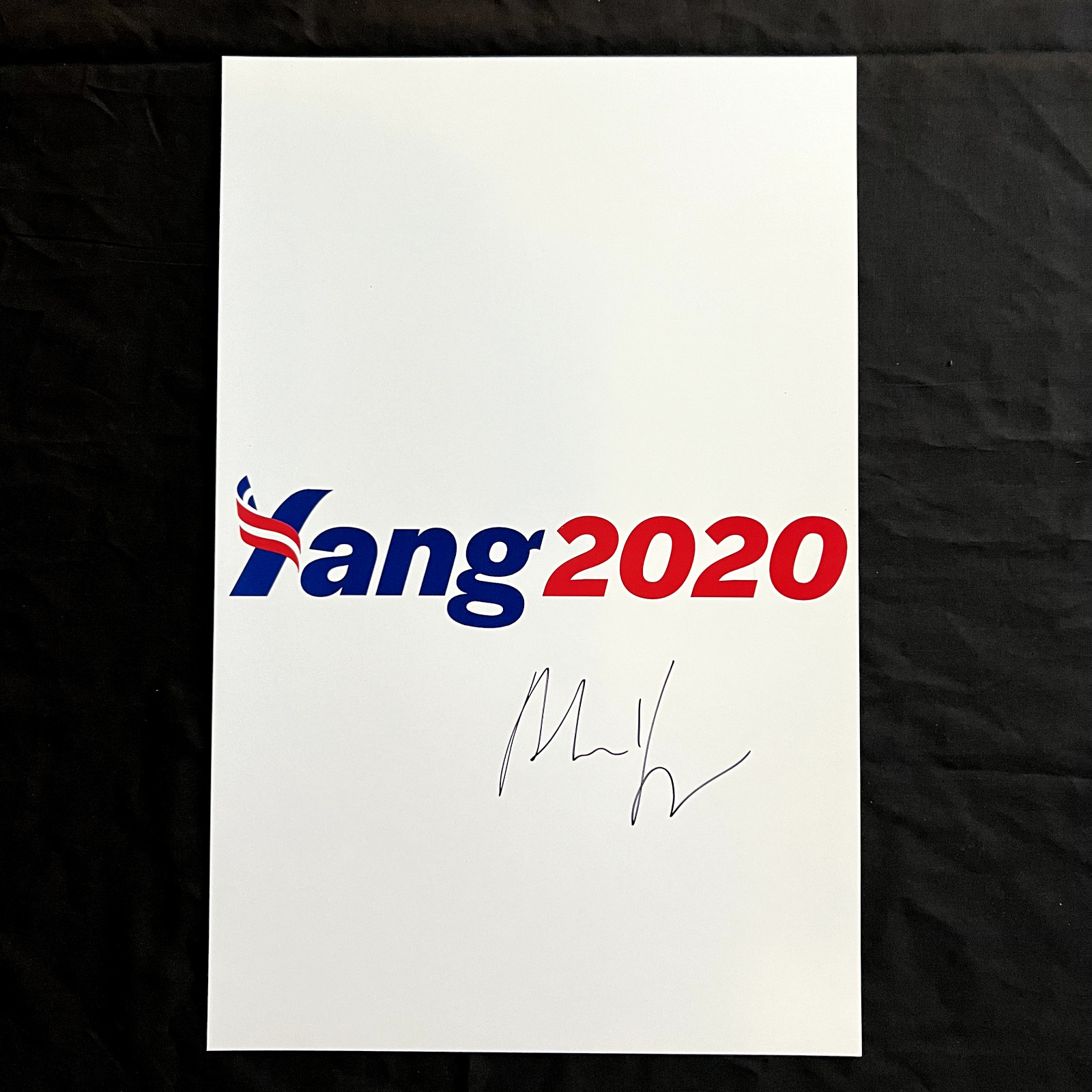 Signed Andrew Yang 2020 President Poster w Exact Proof (Politics Autograph)