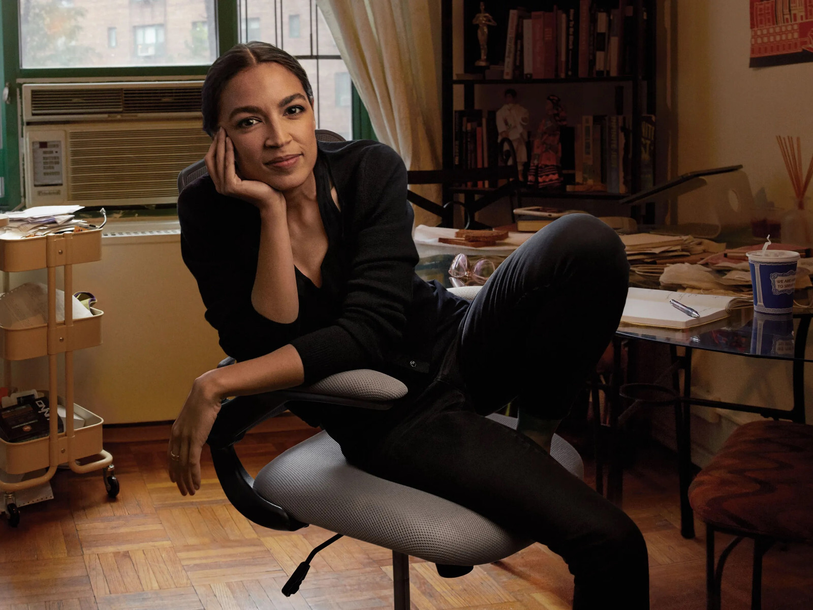 ALEXANDRIA OCASIO-CORTEZ (AOC) IN CHAIR FRIDGE MAGNET 4.5″ X 3.5″