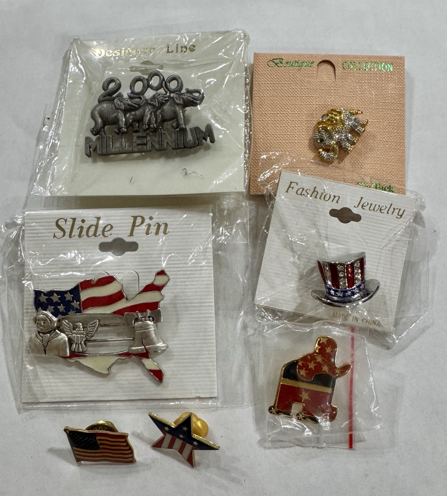 2000 RNC Republican Nat’l Convention GOP Themed Lapel Pin Group – Bush Year