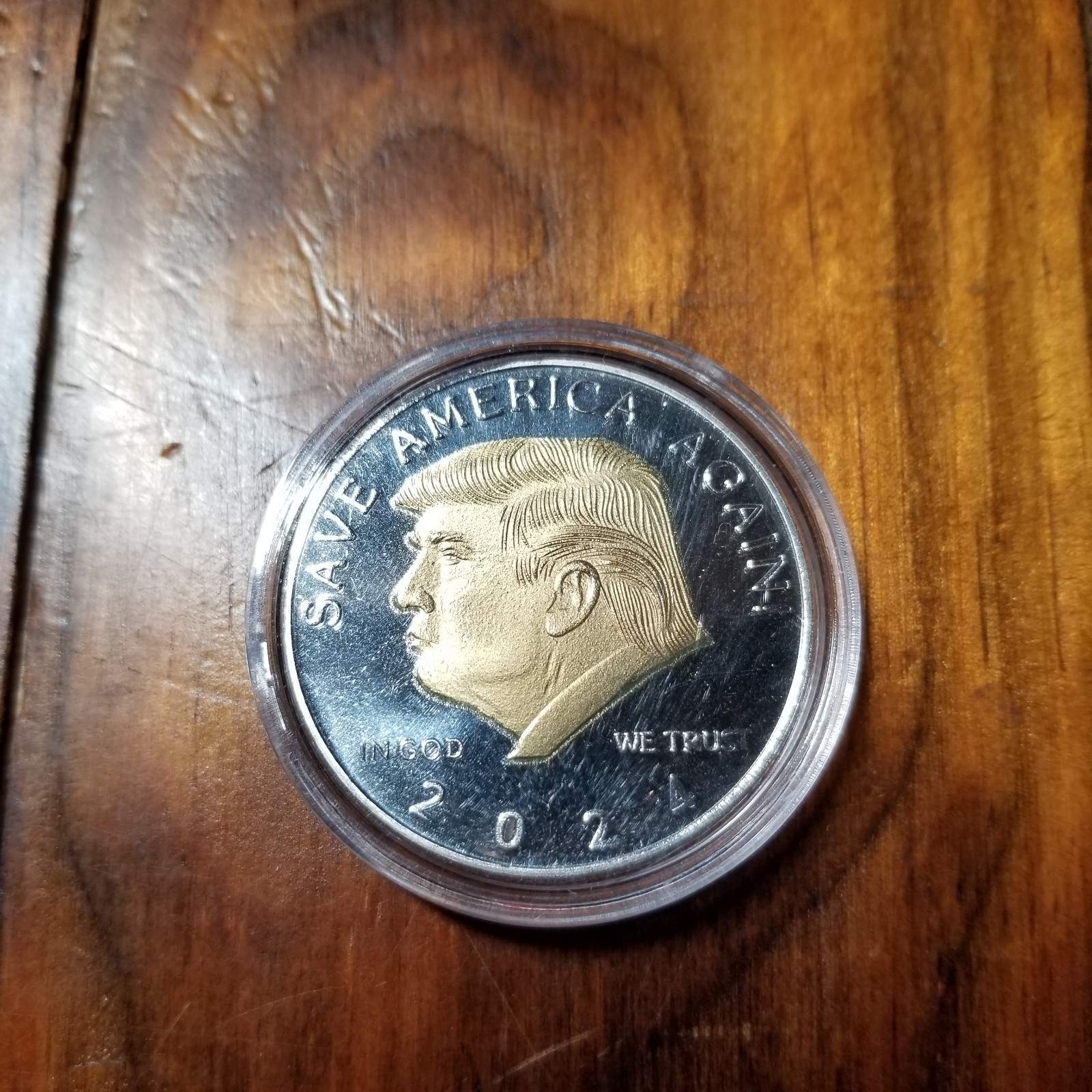 President Donald Trump Save America Again 2024 Silver Gold Plated Coin ACK