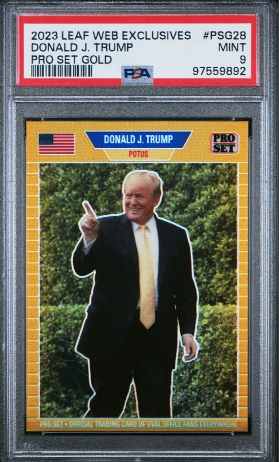 2023 Leaf Metal Pro Set Donald Trump Gold Refractor /199 Card PSA 9 Mint MAGA