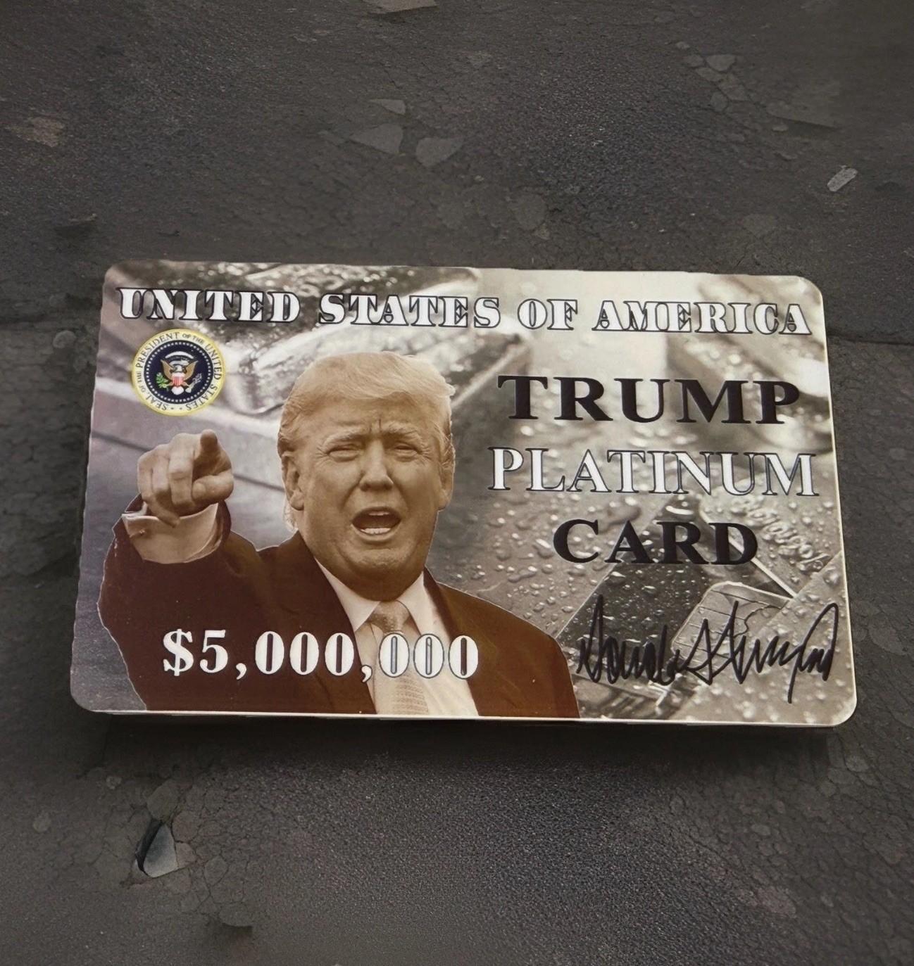 Donald Trump PLATINUM CARD ID Card Plastic US Citizen ICE MAGA Funny Gift Prank