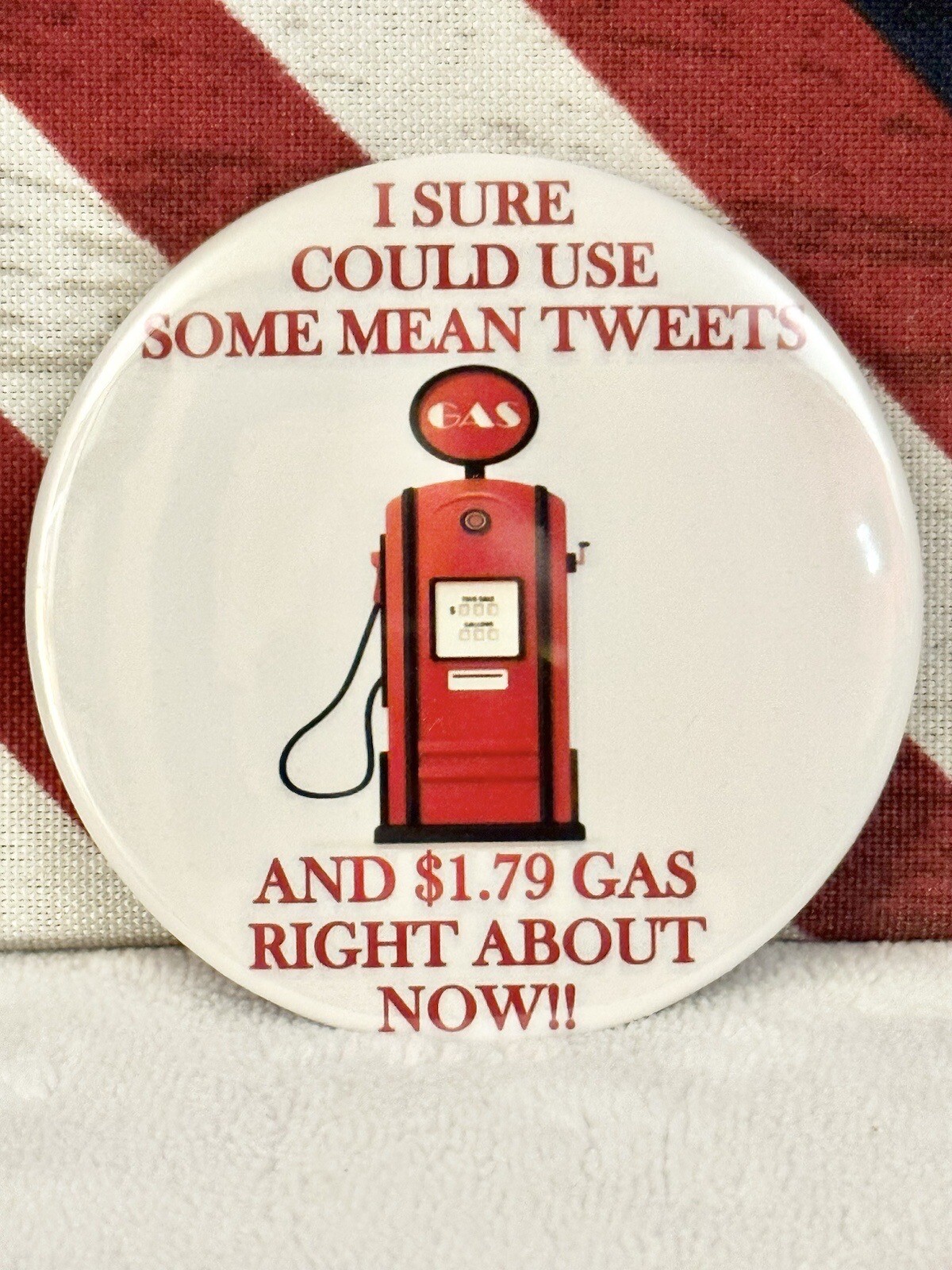 Trump 2024 Anti-Democrat “Satire” Presidential Campaign Pin Button – 3″ Round👀