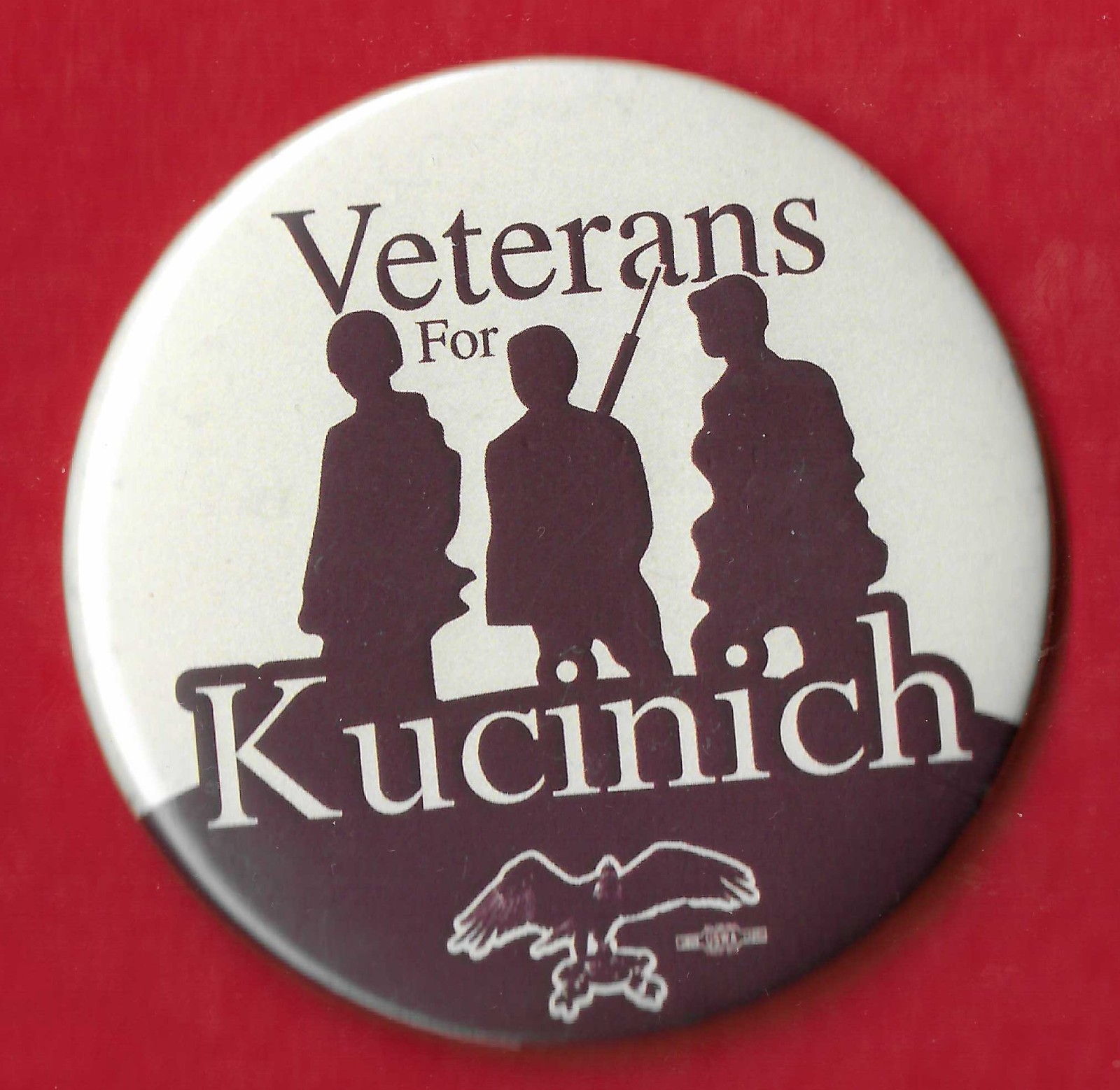 2008 Dennis Kucinich – 3″/ “Veterans” Presidential Hopeful Campaign Button(Pin2)