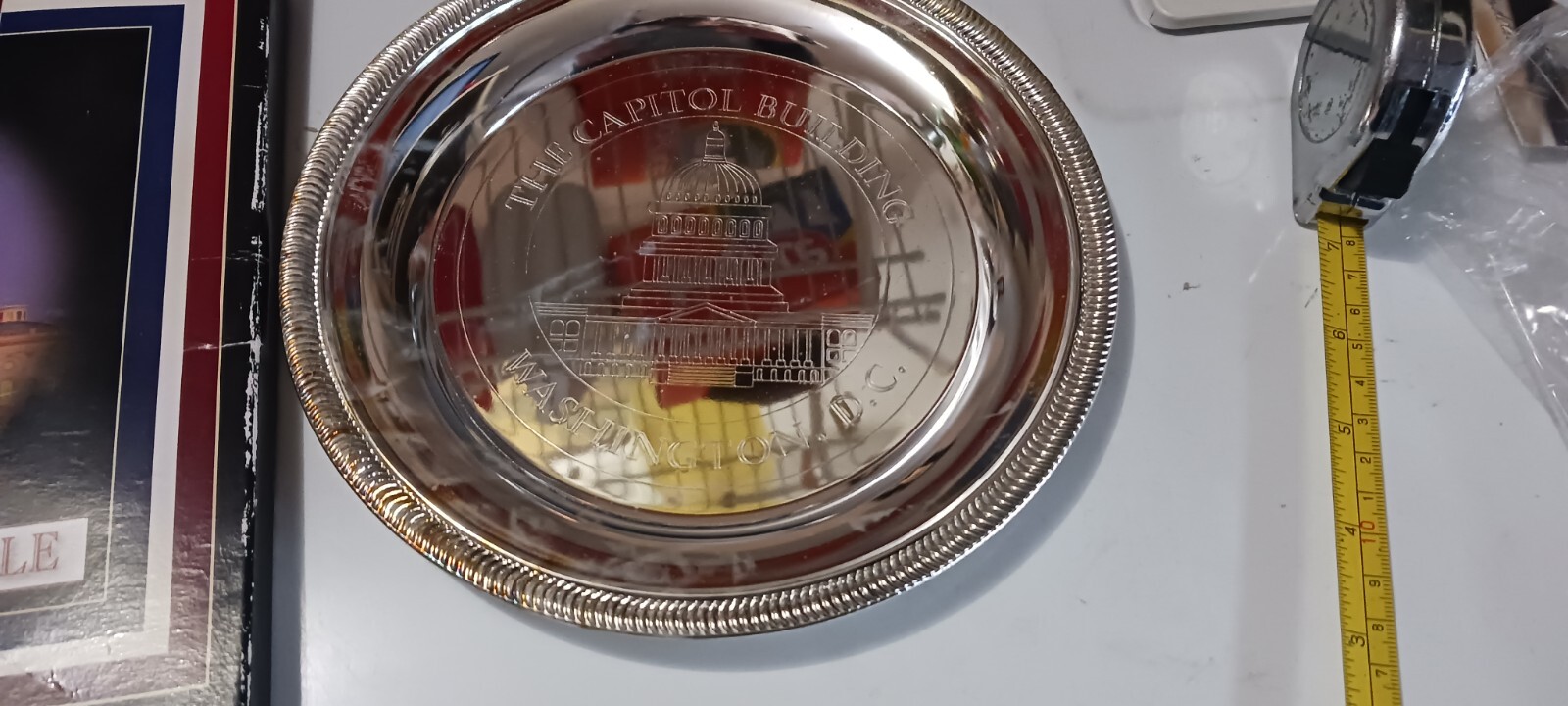 THE CAPITOL BUILDING WASHINGTON DC 8″ SILVER PLATE W BOX