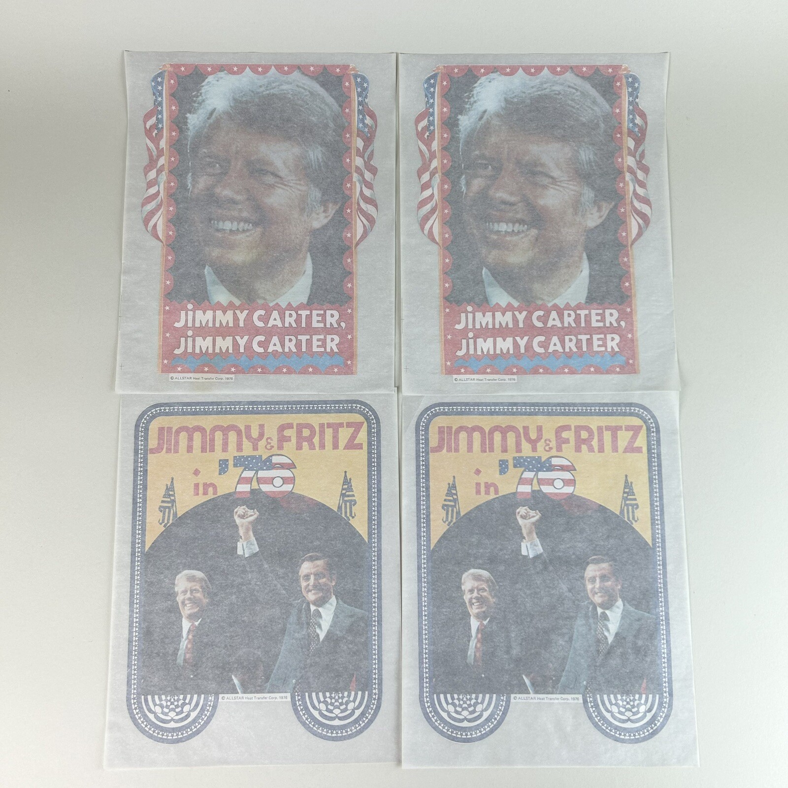 4 VTG Jimmy Carter 1976 Presidential Campaign Democrat Shirt Heat Transfer Decal