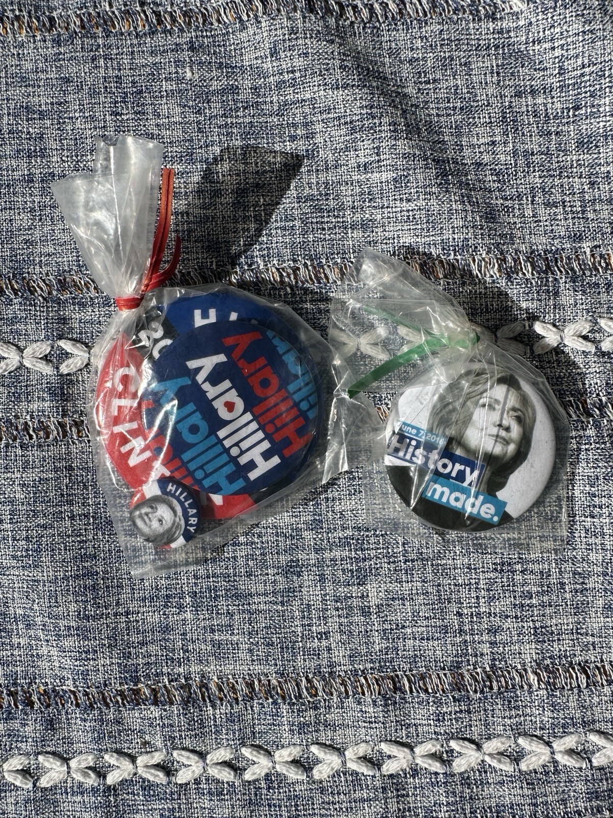 Lot of 5 Hillary Clinton Campaign Pins Buttons 2016 History Made New Unopened