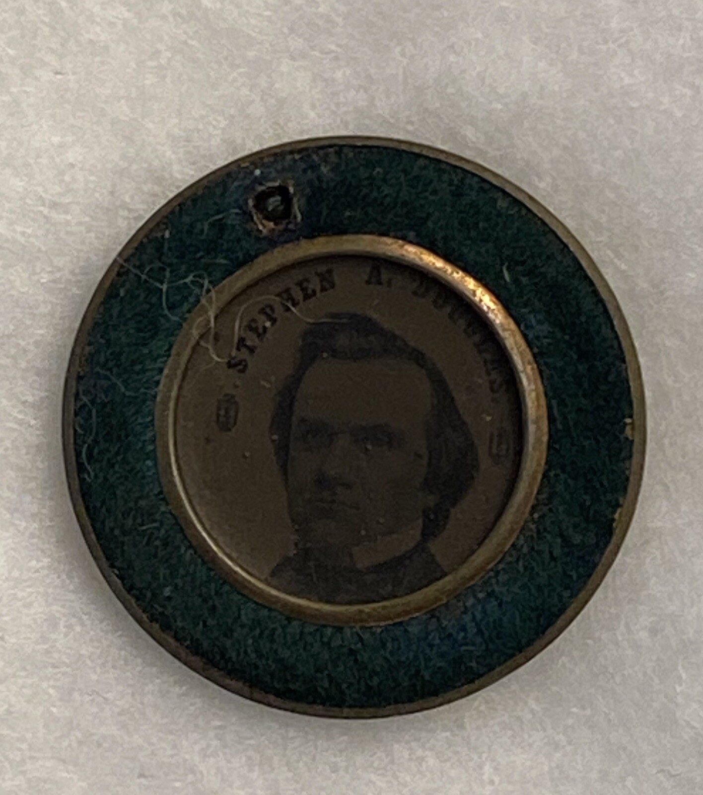 1860 Stephen Douglas – Herschel Johnson Presidential ferrotype RARE FELT BORDER