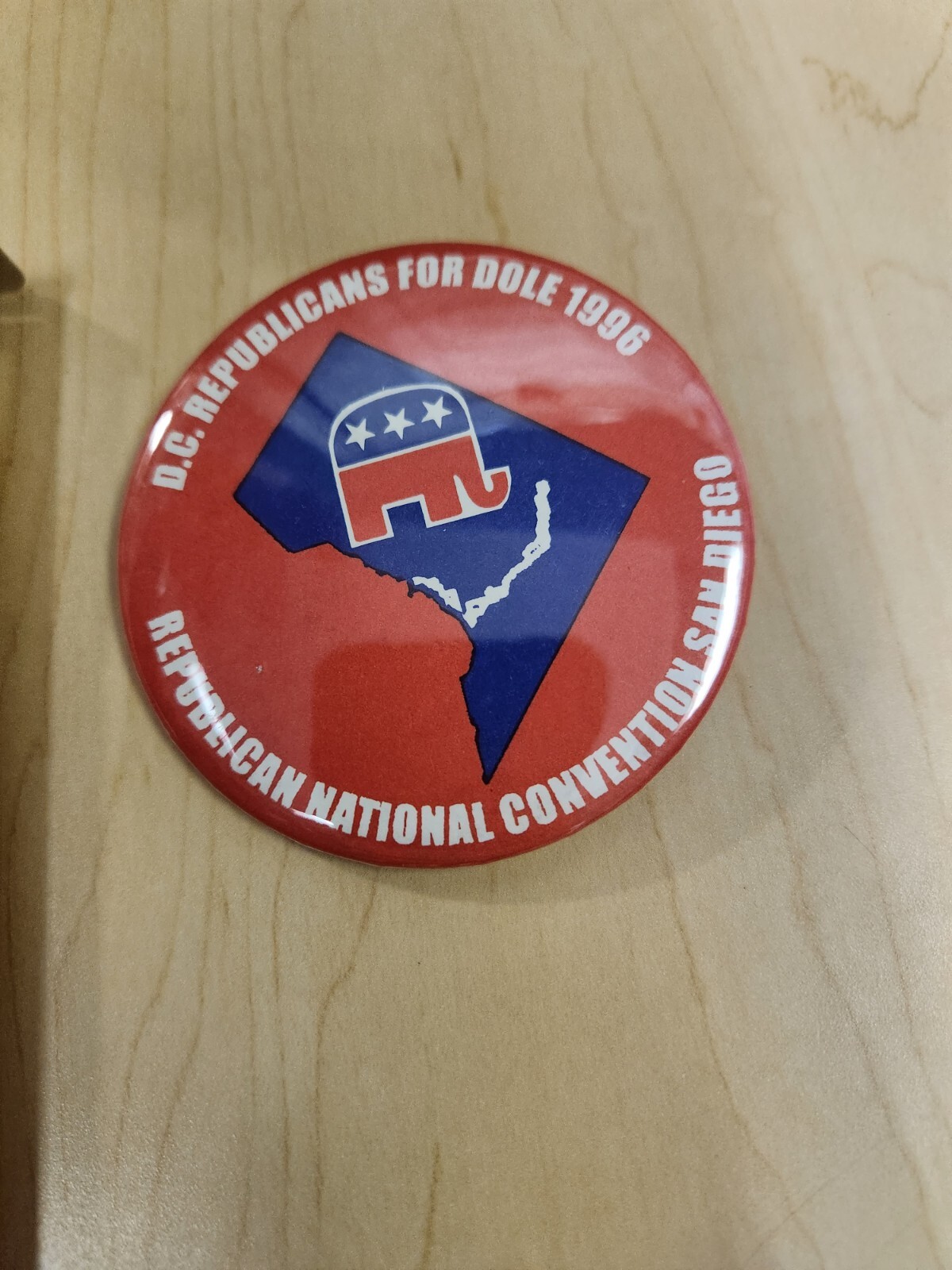 1996 Bob Dole Republican National Convention Delegate Button D.C. Republicans