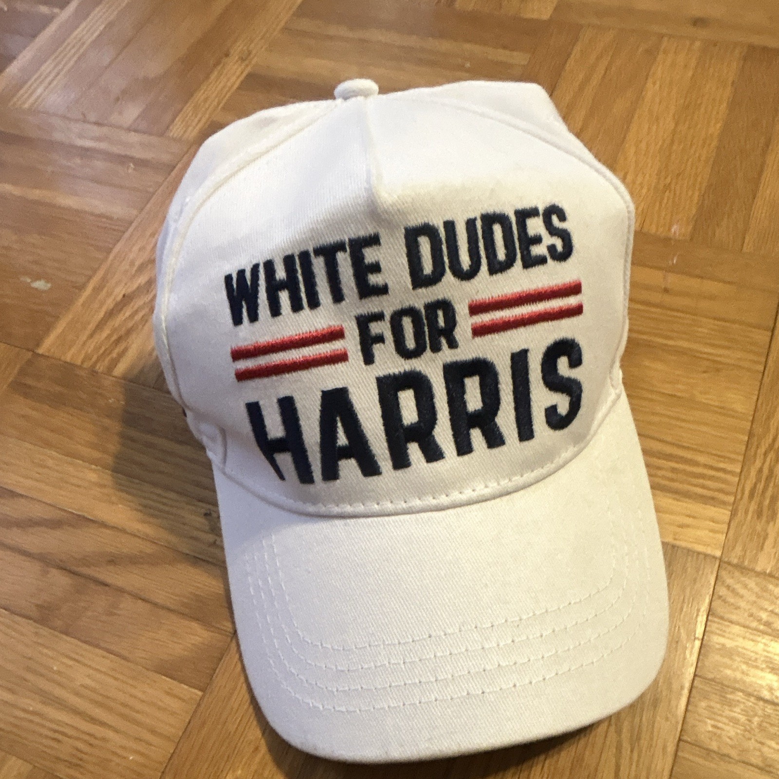 WHITE DUDES FOR HARRIS Cotton Hat USA 47 Side Embroidery 2024 Adjustable Strap