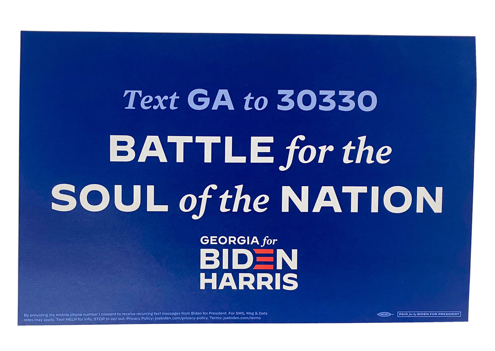 Official Georgia for Biden Harris 2020 Political Campaign Sign 22″ X 14″