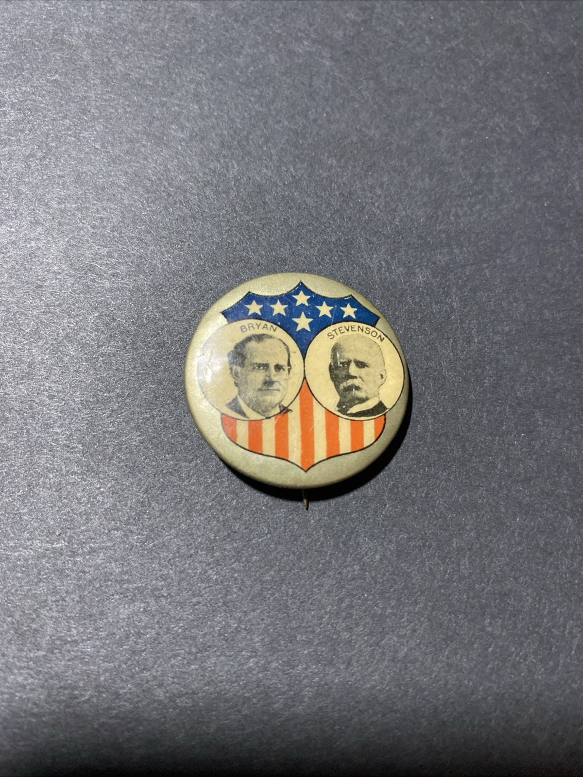 1900 PIN BACK JUGATE BRYAN/STEVENSON Campaign 1896 Whitehead & Hoag