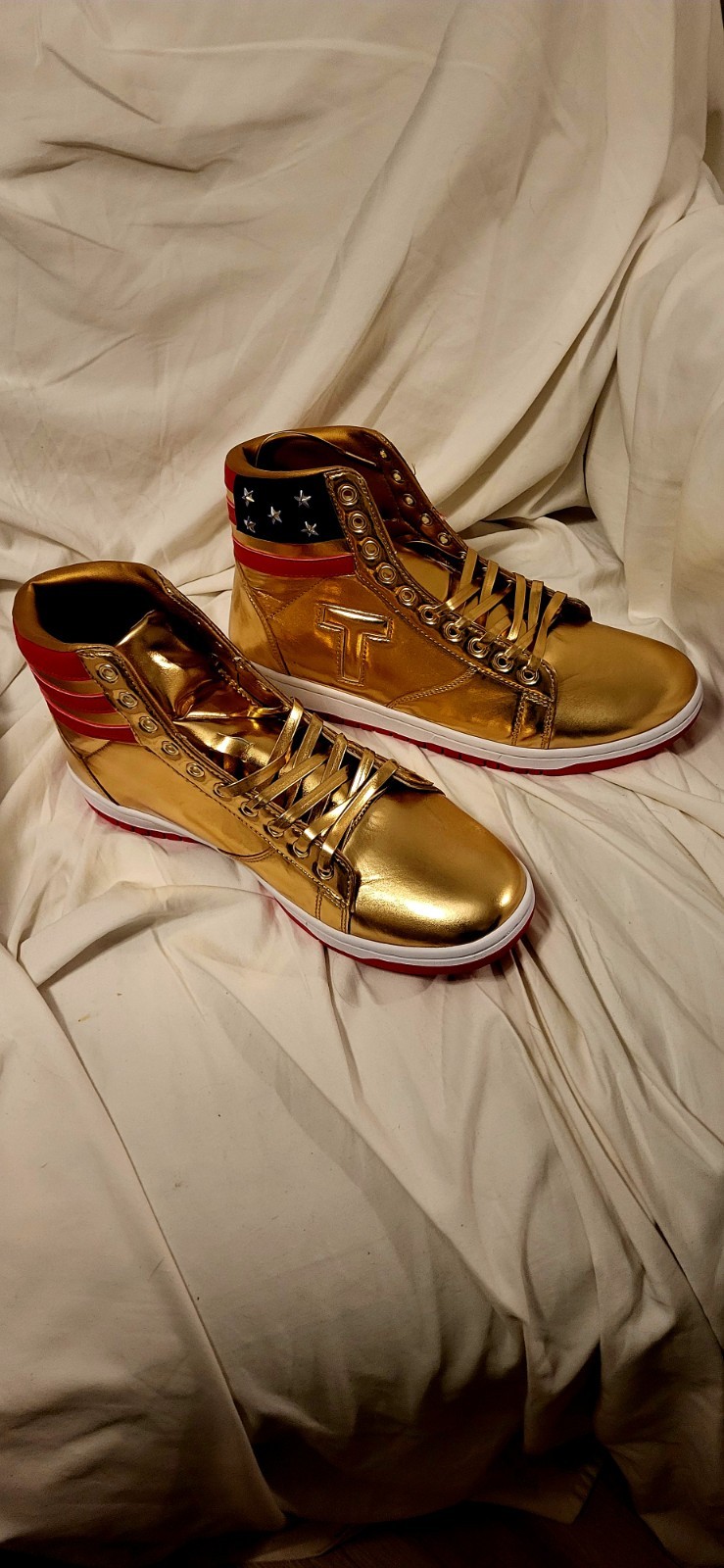 TRUMP SNEAKERS Gold POTUS 45 Authentic BRAND NEW Size 12 Men US Official