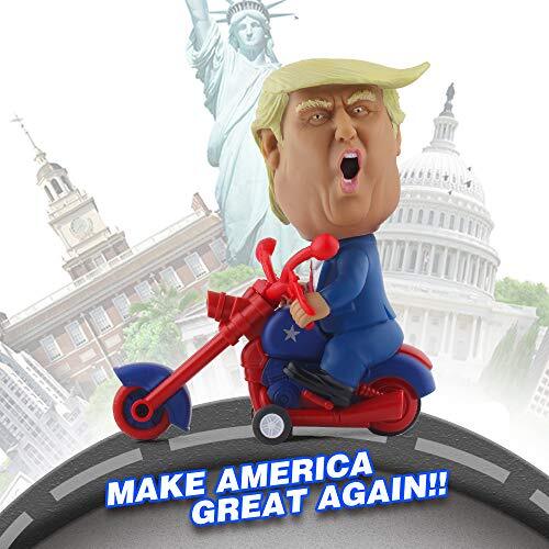 DINOBROS President Donald Trump 2024 Toy Figure Riding Motorcycle Funny Rev Up