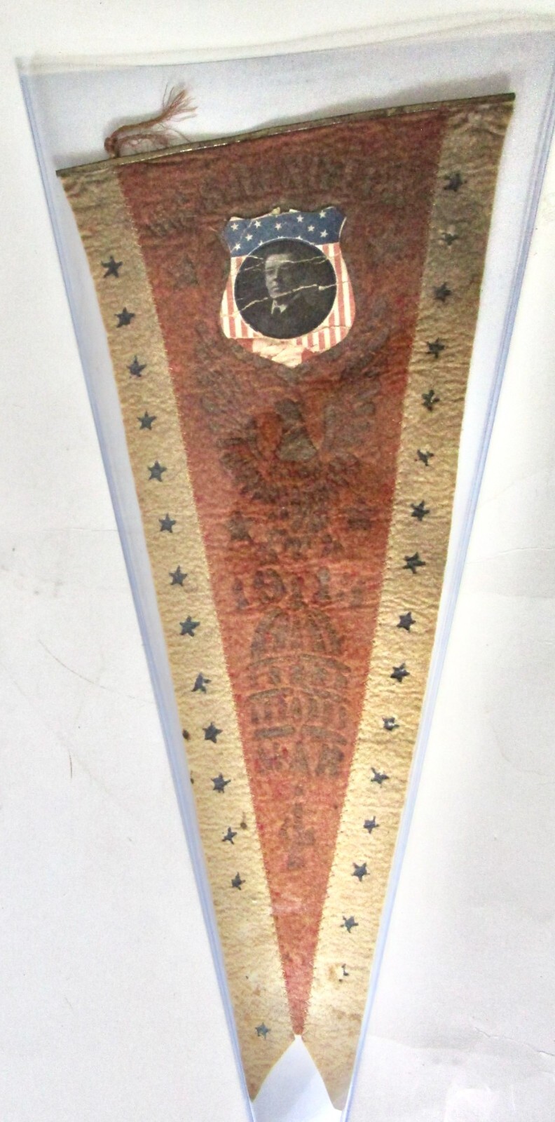1913 Rare Woodrow Wilson Inaugural Felt Pennant with Star Design