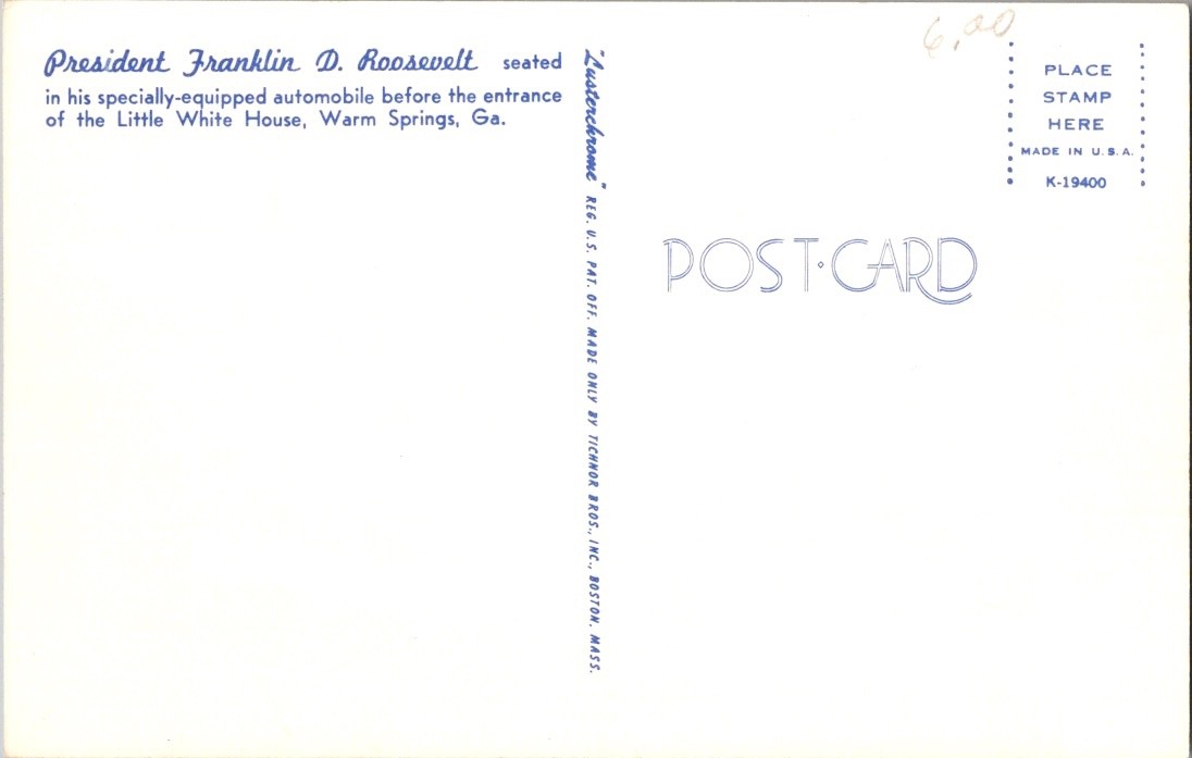 Presidential Campaign Postcard FDR Georgia