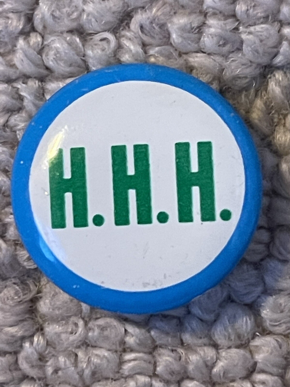 Vintage H.H.H. Hubert Horatio Humphrey 1968 Presidential Campaign Button Pin