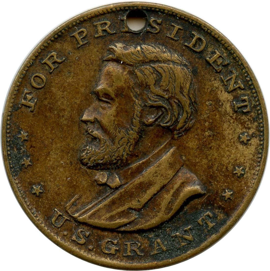 1872 Ulysses S Grant Henry Wilson Presidential Campaign Medal Token 23mm
