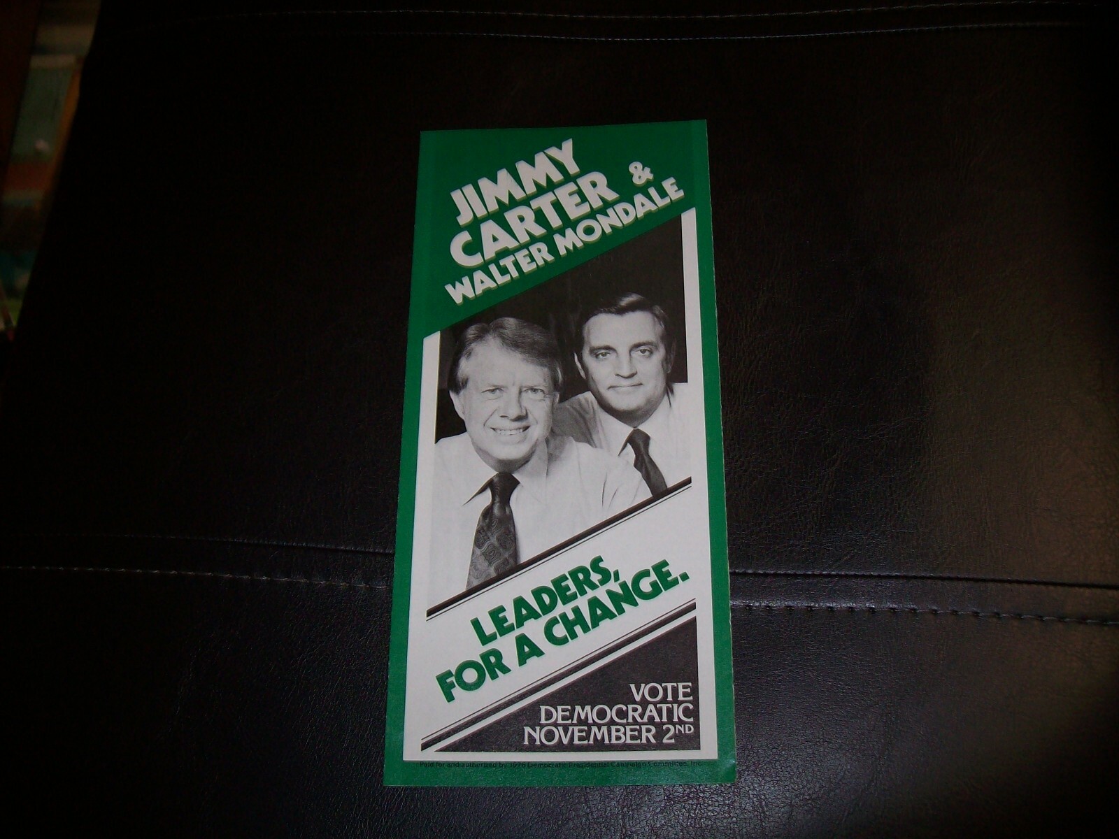 Jimmy Carter & Walter Mondale Leaders For A Change Flyer Historic Presidential!