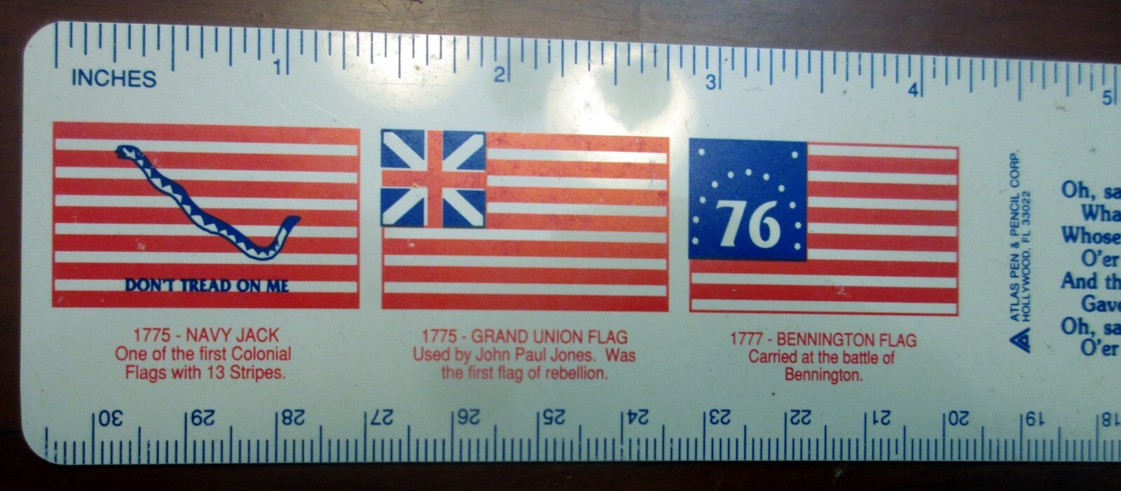 12 Inch Plastic Rulers-Flags, Star Spangled Banner, Presidents
