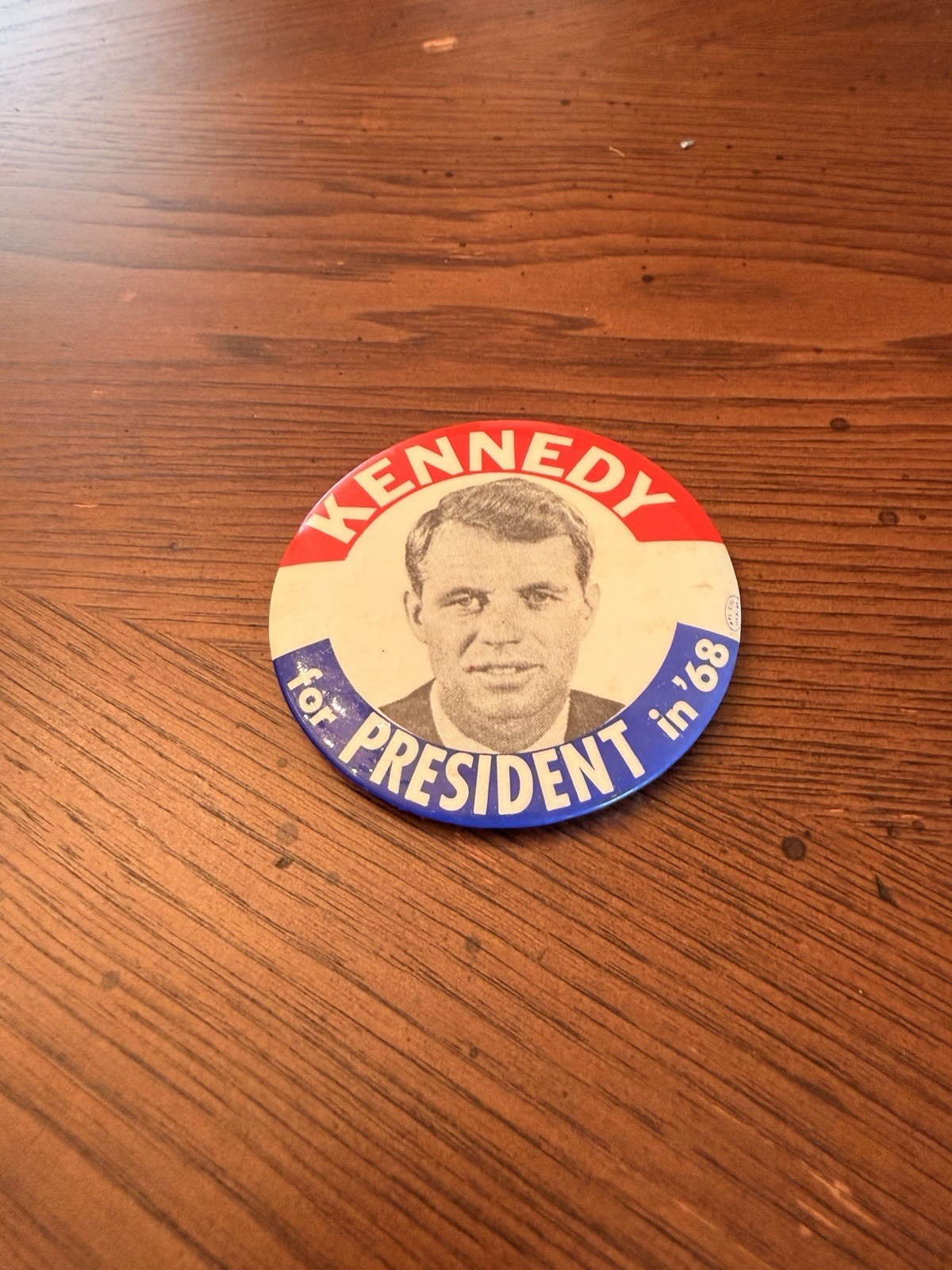 Vintage 1968 Robert F. Kennedy RFK For President In ’68 3.5” Campaign Button.
