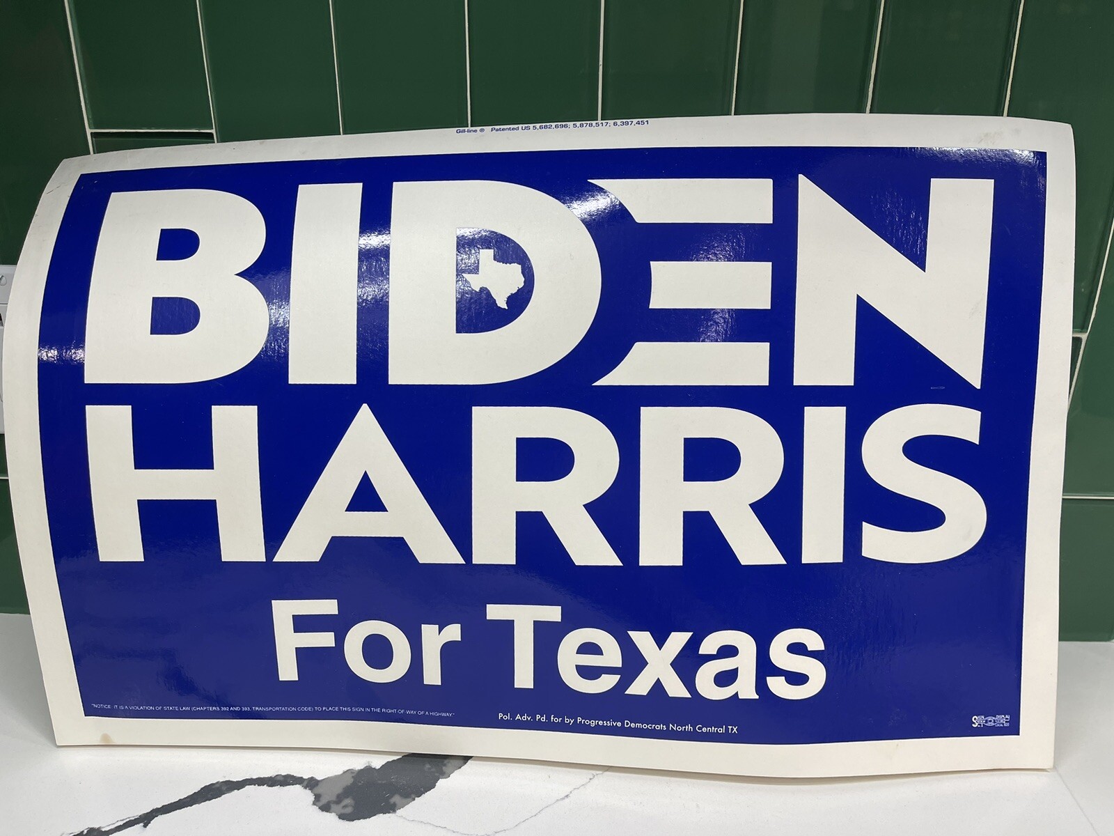 BIDEN HARRIS For Texas Presidential Campaign Poster or Yard Sign 2020