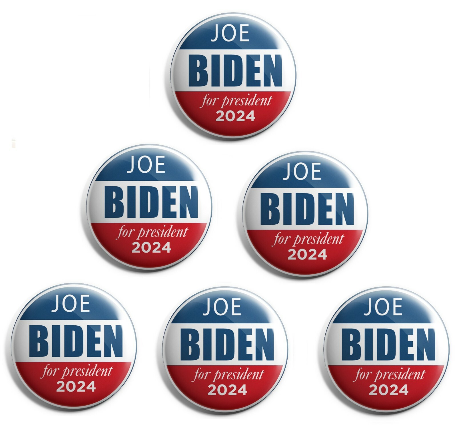 Biden 2024 Campaign Button 6-Pack (BIDEN24-016-X6)
