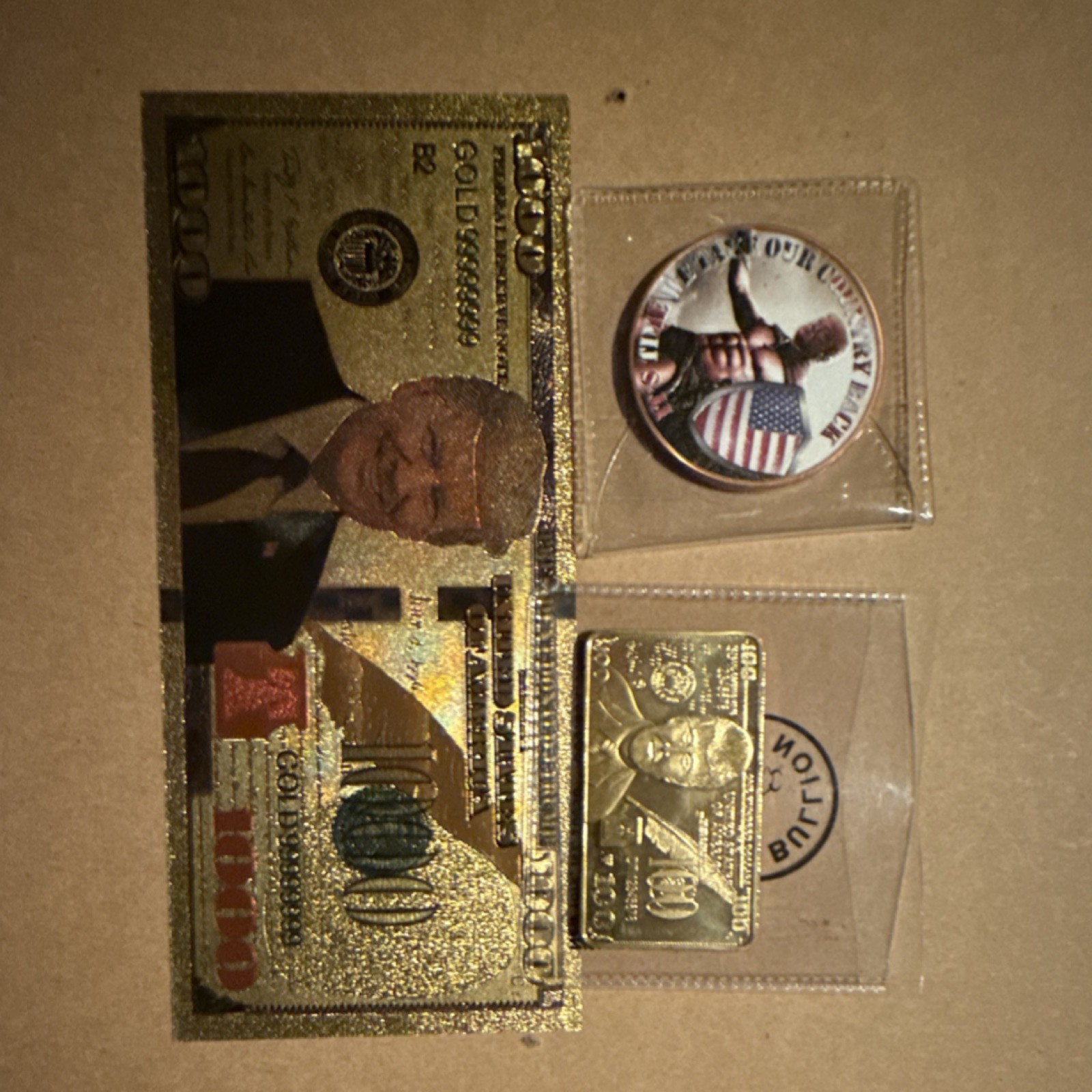 Donald Trump Commemorative copper Coin & Novelty Bill 12 item lot