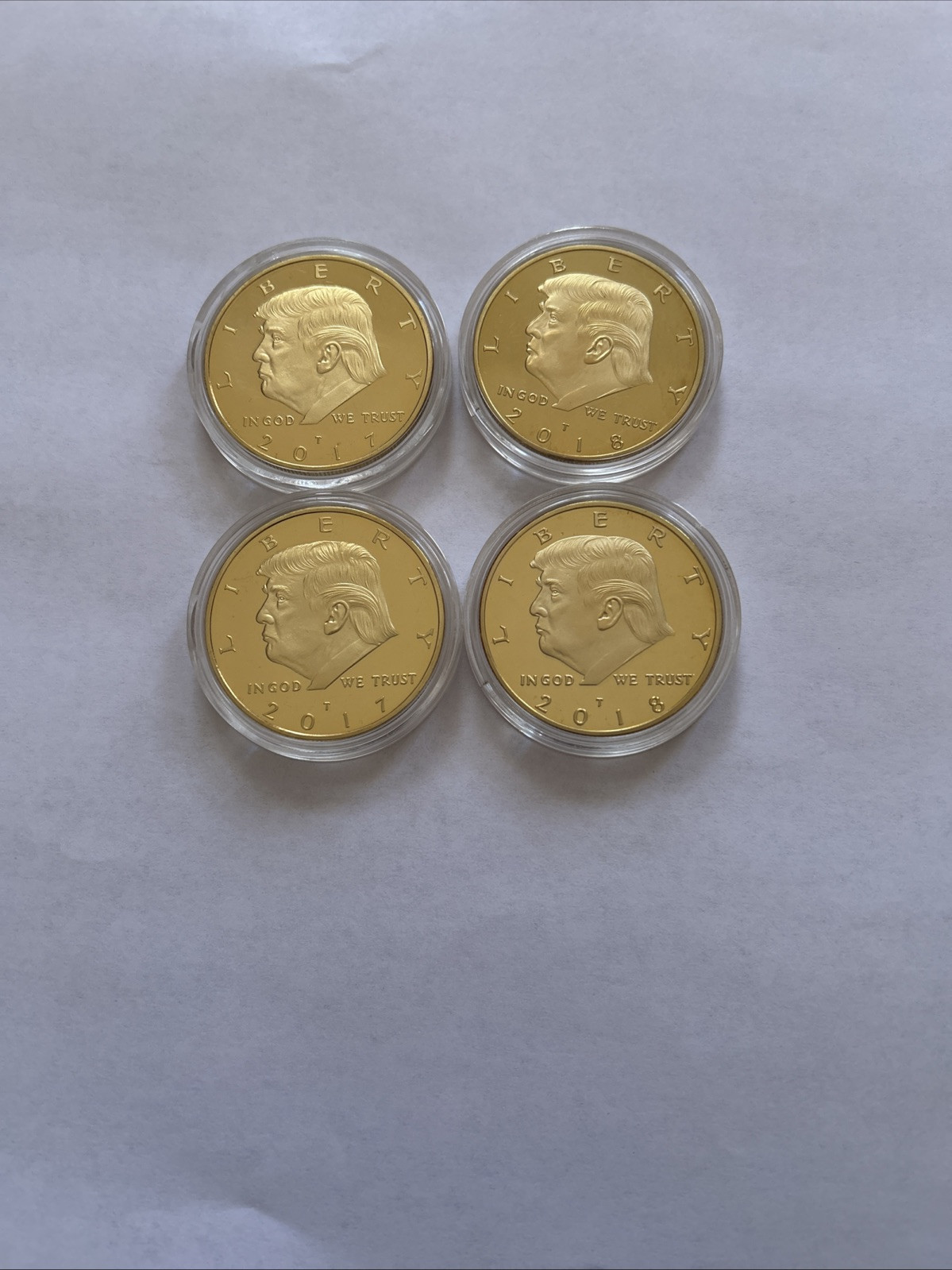 2017 And 2018 President Donald Trump Gold Plated Coins