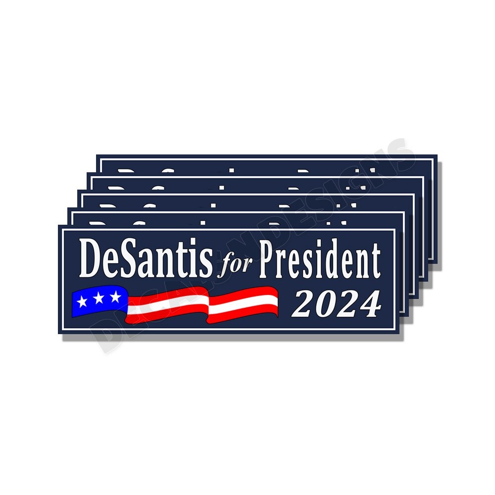 DeSantis For President – Stickers Decals – Made In the USA – Blue – 9×3 20 Pack