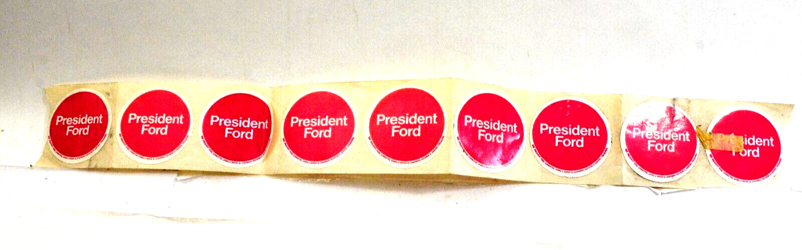 Lot of 9 Genuine President Ford Political Campaign Stickers