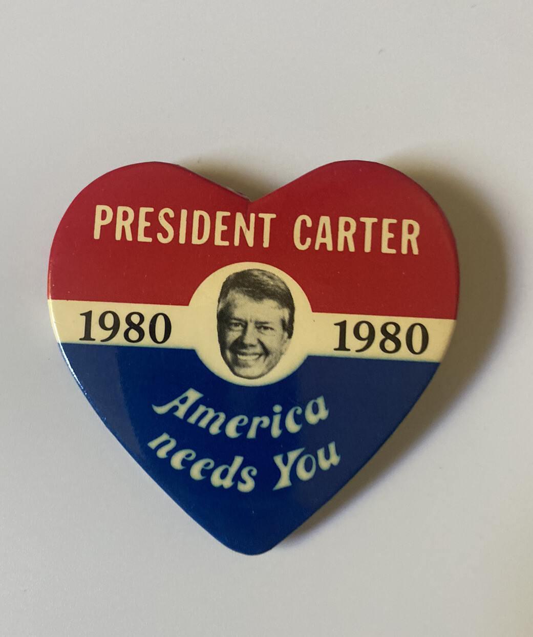HEART Campaign Pin Button 1980 PRESIDENT CARTER America Needs You
