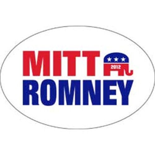 Mitt Romney Republican Elephant White For President 2012 4×6 Oval Sticker