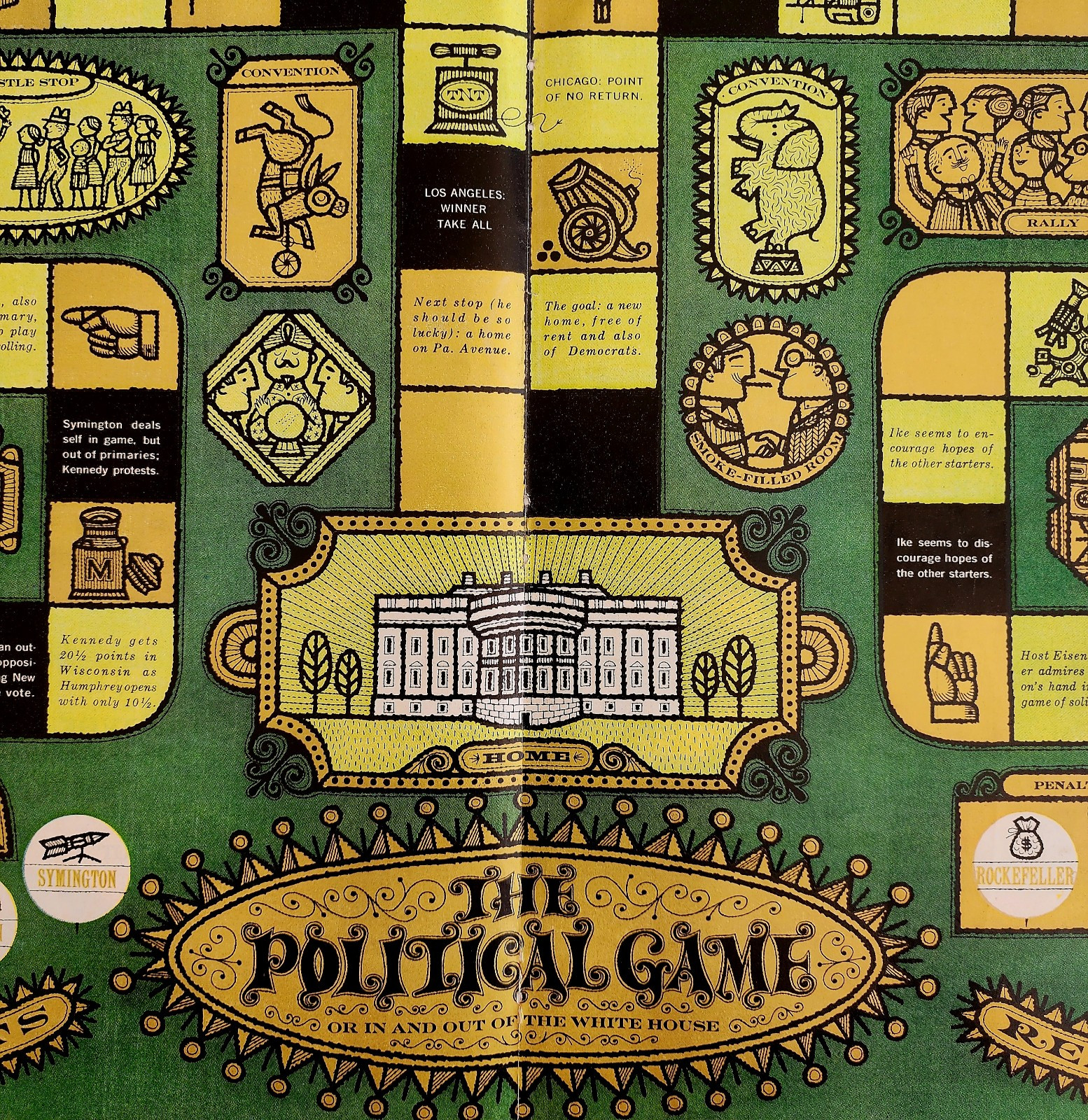1960 Political Game Look Magazine Centerfold Kennedy Nixon Election DWII28