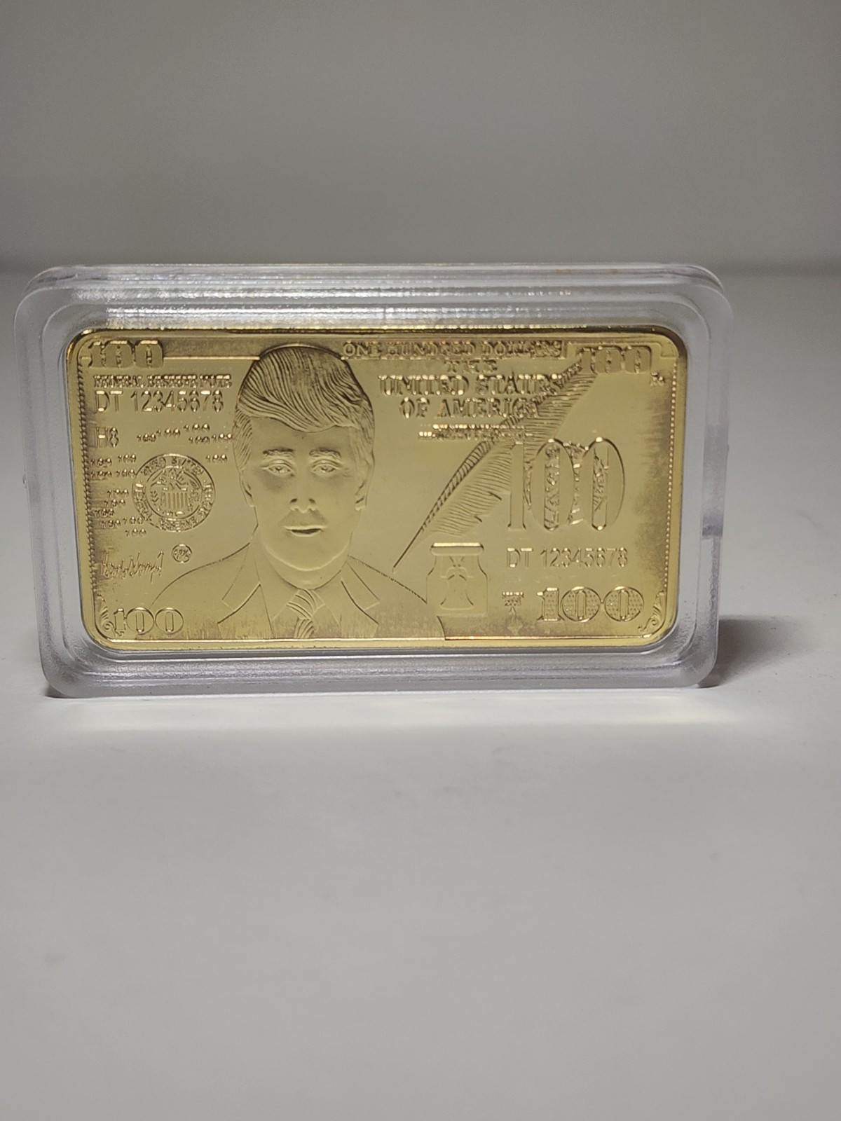 President Trump 24kt Gold $100 Dollar Bill Gold Plated Bar (20) Items