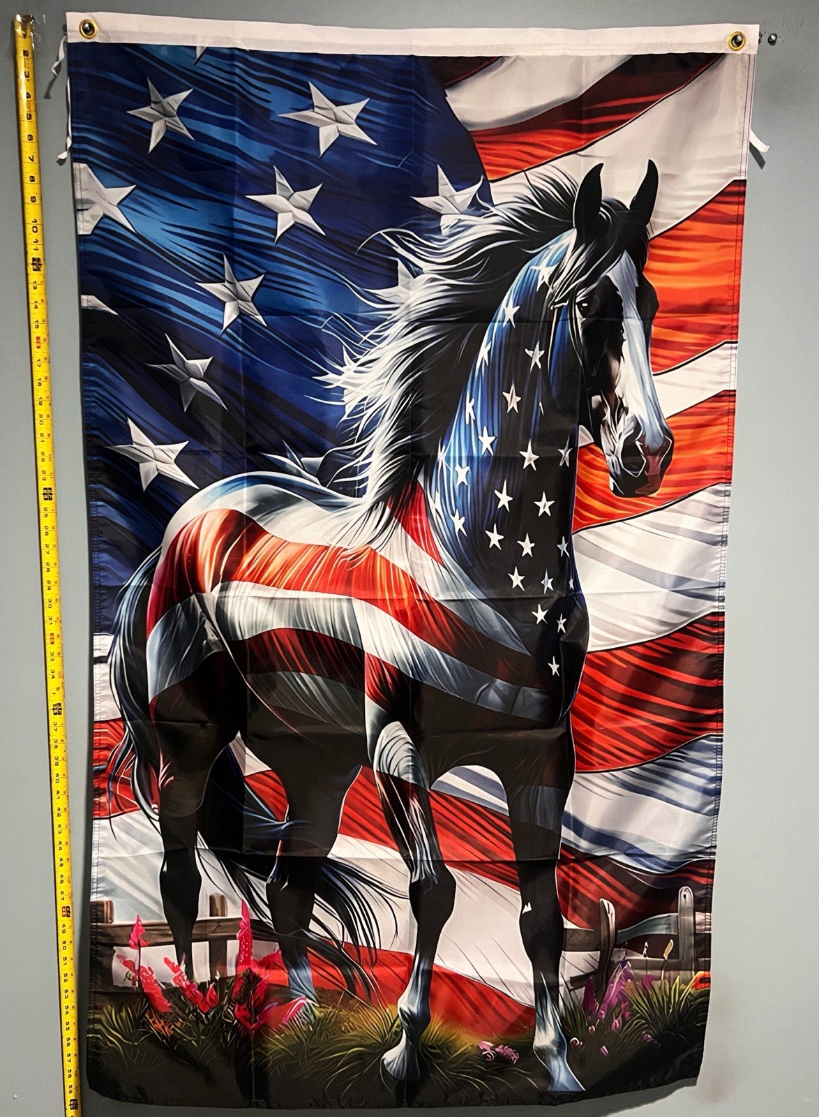 AMERICAN HORSE FLAG FREE SHIP USA SELLER Stars And Stripes Freedom Sign 3×5’
