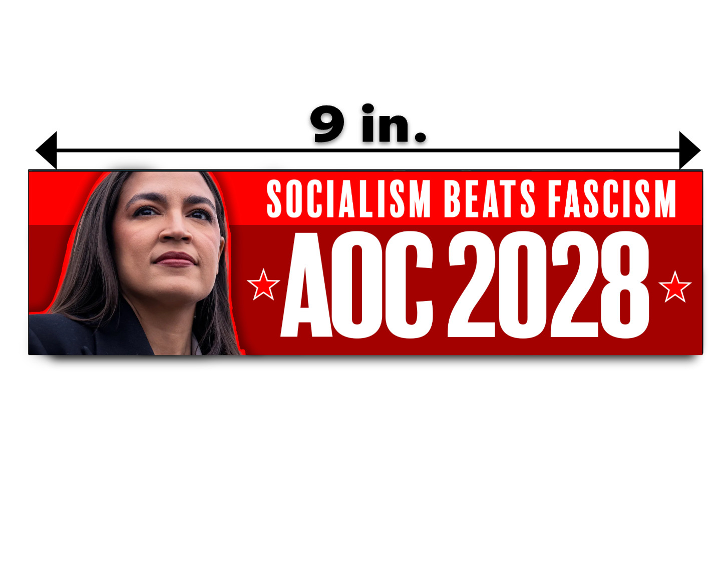 AOC Ocasio-Cortez President 2028 Bumper Sticker Political Democrat Decal Trump